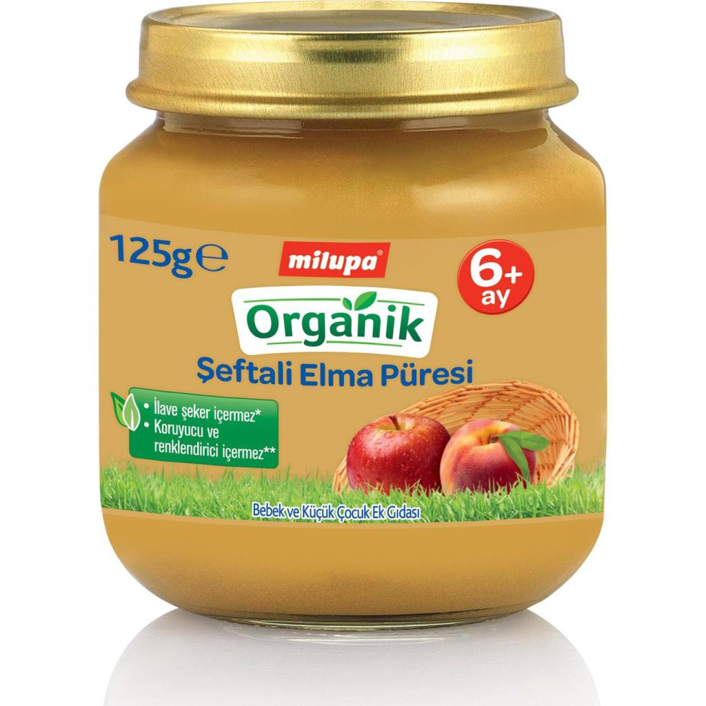 Milupa Organik Şeftali Elma Püreli Kavanoz Maması 125 Gr Milupa Organik Şeftali Elma Püreli Kavanoz Maması 125 Gr