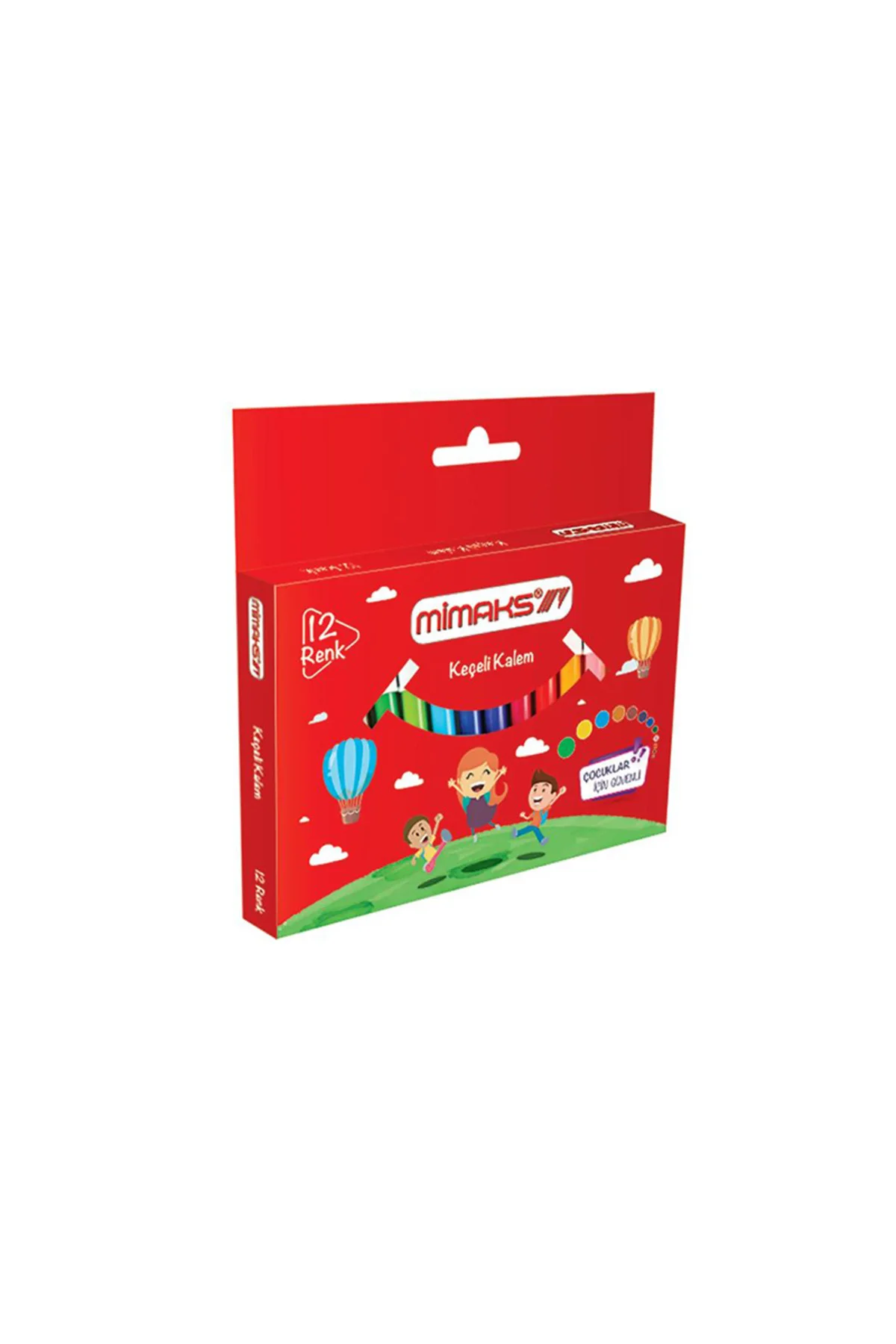 MİMAKS 12 RENK JUMBO KEÇELİ KALEM JFY-4513 MİMAKS 12 RENK JUMBO KEÇELİ KALEM JFY-4513