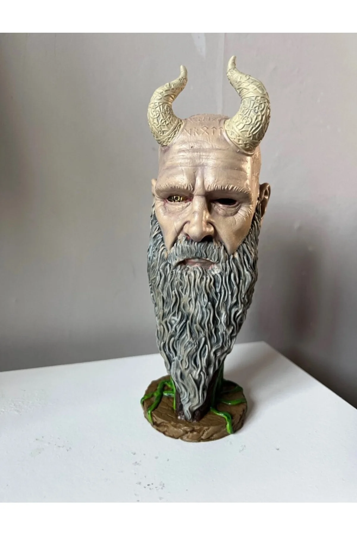 Mimir God Of War Boyalı Büst 40 cm