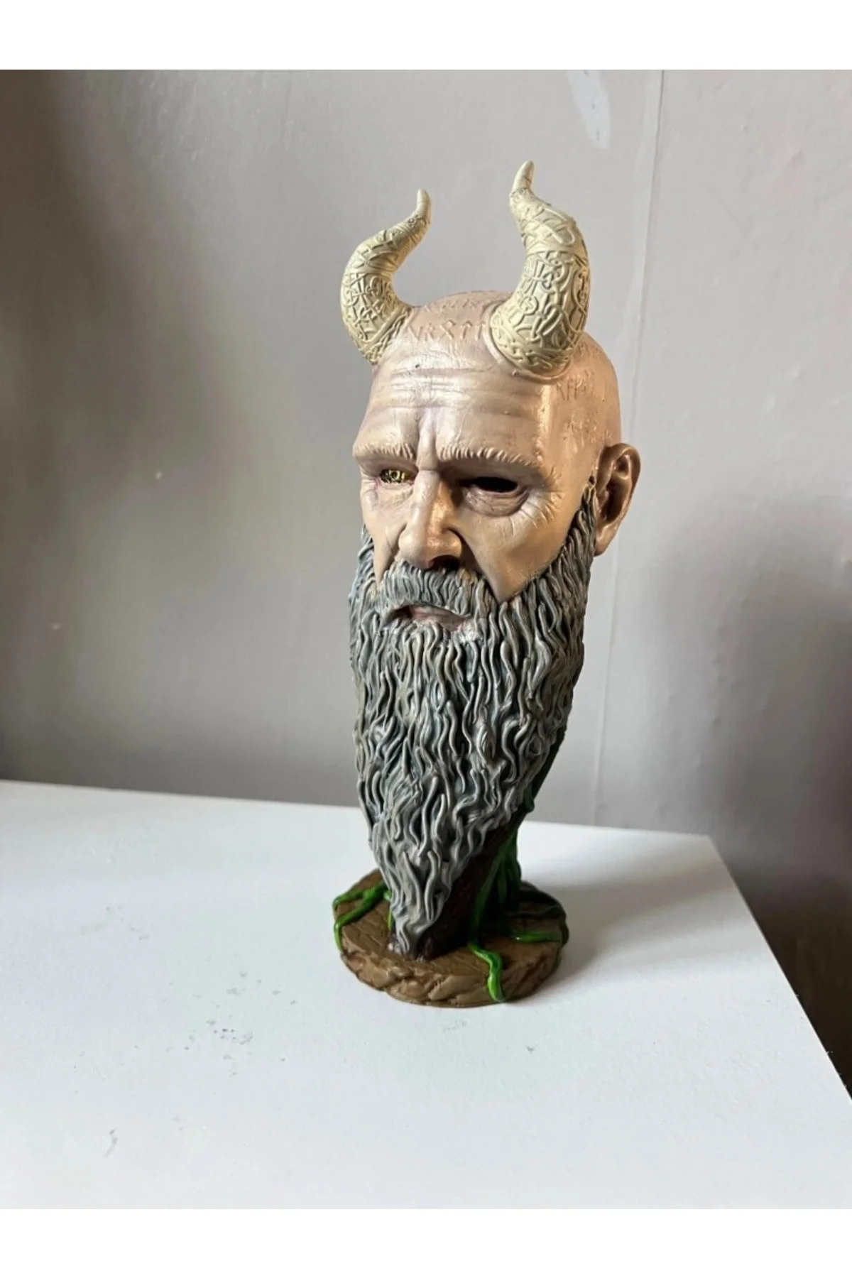 Mimir God Of War Boyalı Büst 40 cm