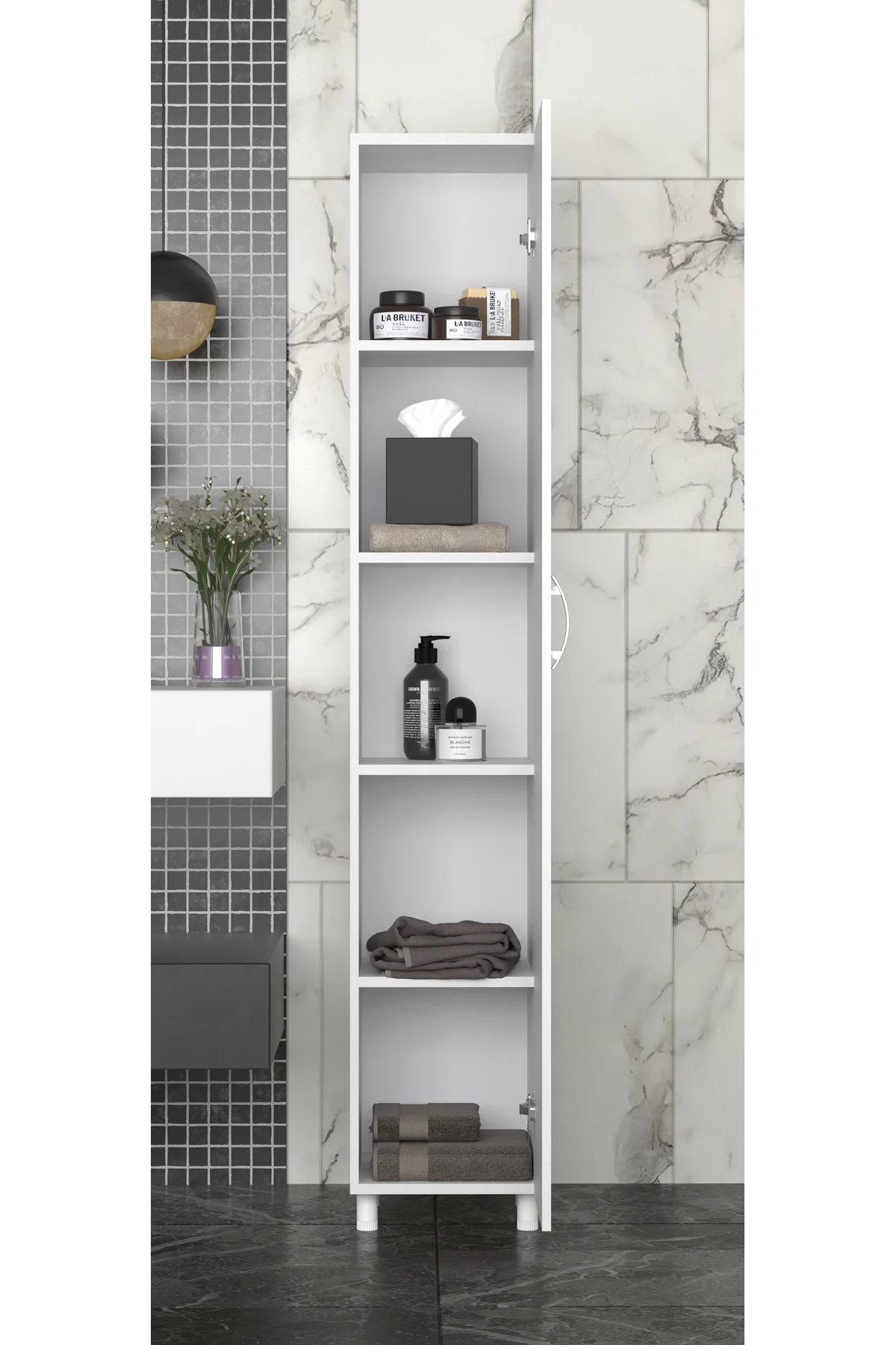 Mimoza 5 Raflı Çok Amaçlı Banyo Dolabı