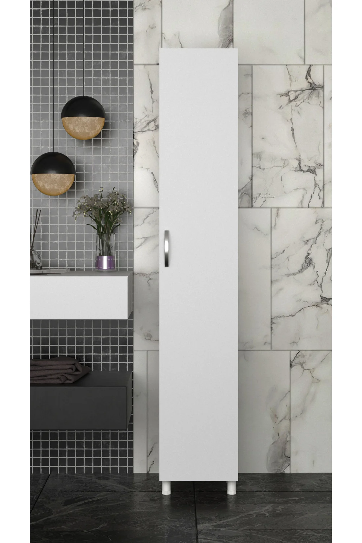 Mimoza 5 Raflı Çok Amaçlı Banyo Dolabı