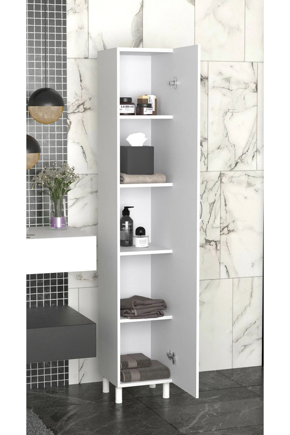 Mimoza 5 Raflı Çok Amaçlı Banyo Dolabı