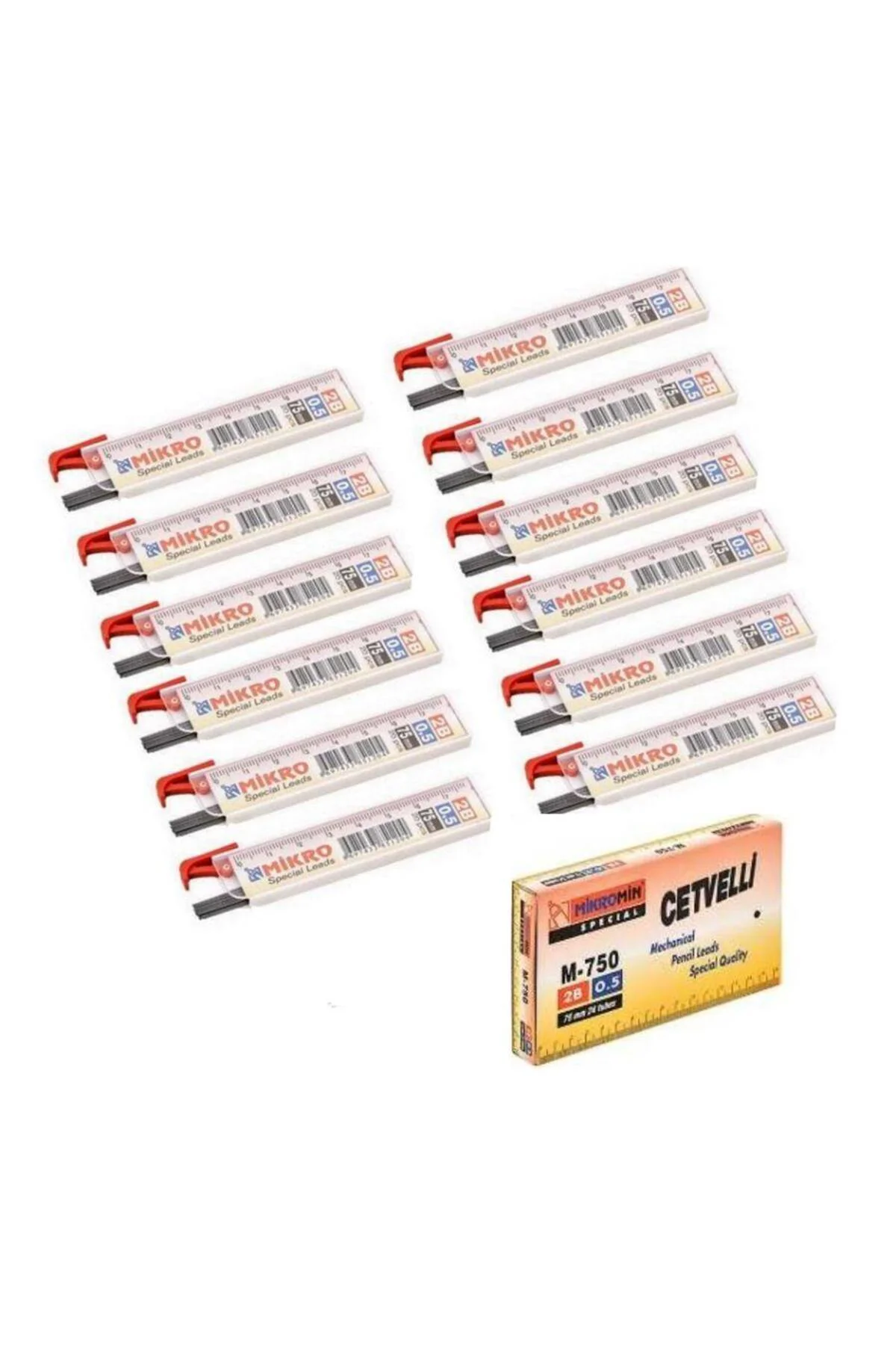 Min 0.5 mm Cetvelli Kalem Ucu 75 mm Mikro Uç 12 Adet