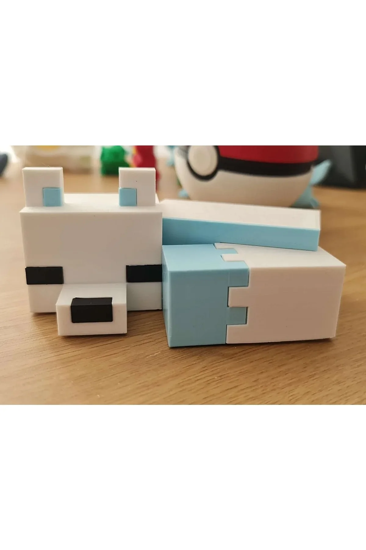 Minecraft Kar Tilkisi Arctic Fox Figür (15 CM GENİŞLİK)