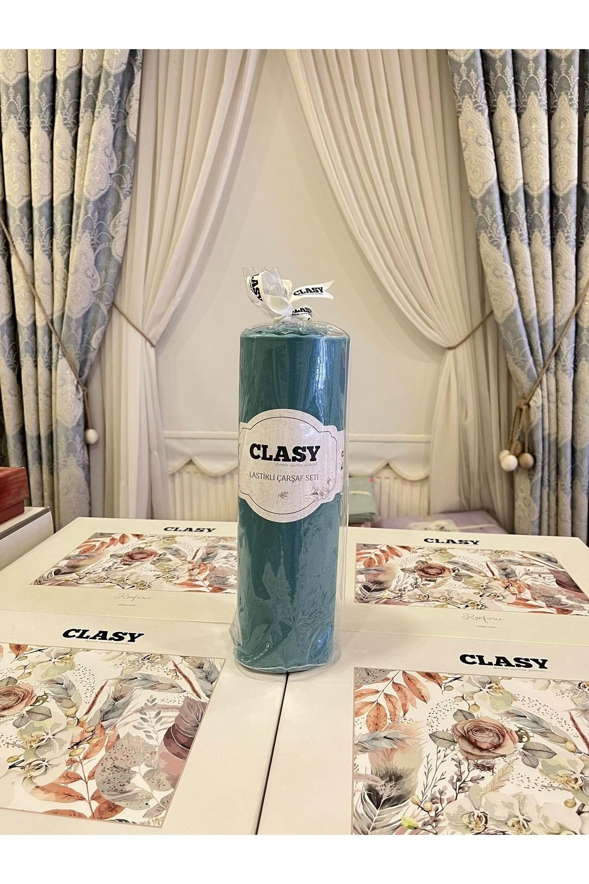 Clasy Minel Tek Kişilik Lastikli Çarşaf Petrol Yeşili 100X200