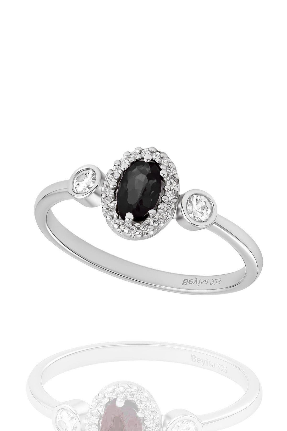 Minera Serisi 925 Ayar Gümüş Siyah Oniks Zirkon Taşlı Oval Yüzük Minera Serisi 925 Ayar Gümüş Siyah Oniks Zirkon Taşlı Oval Yüzük