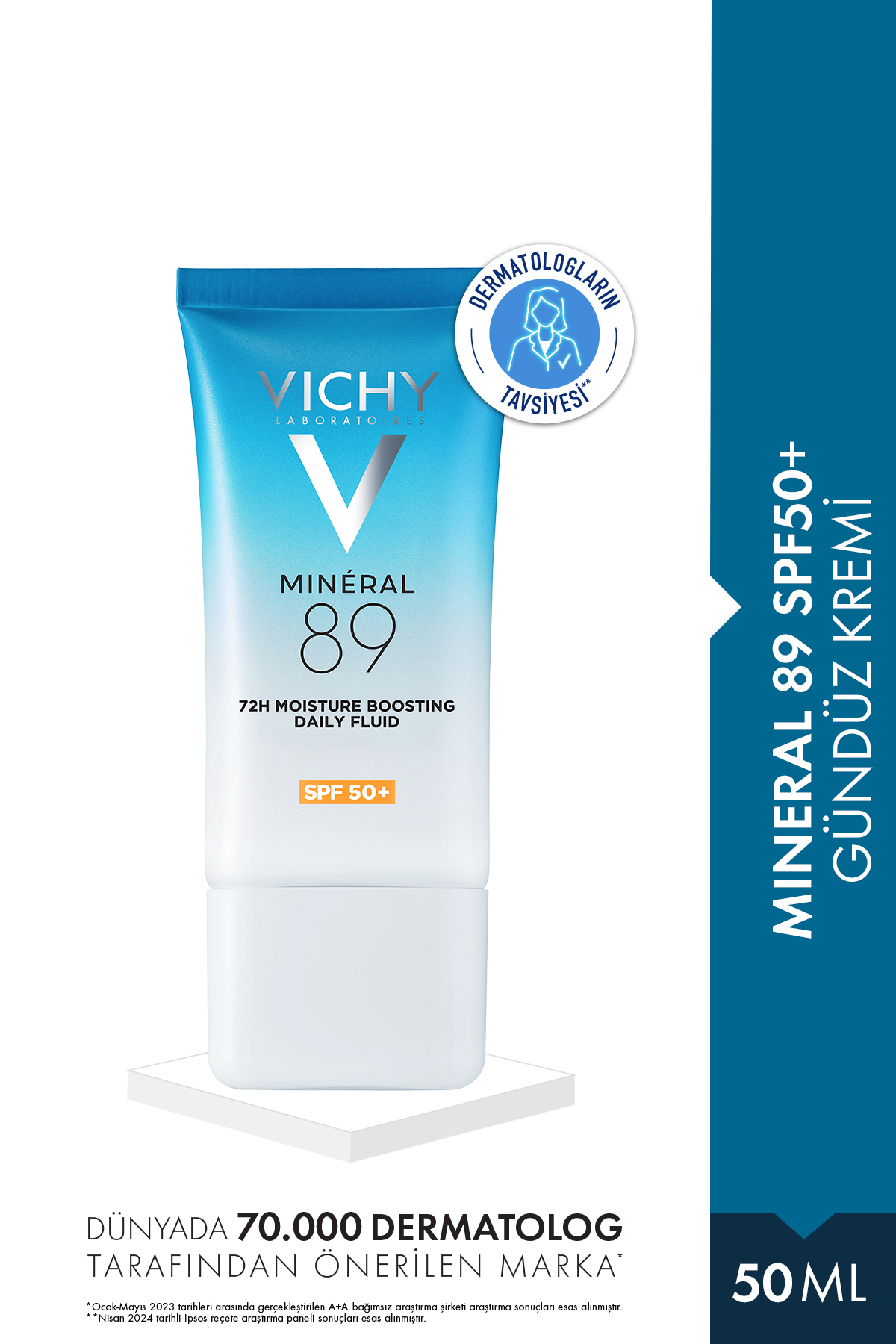 Vichy Mineral 89 72H Moisture Boosting Spf50+ Daily Fluid 50 Ml
