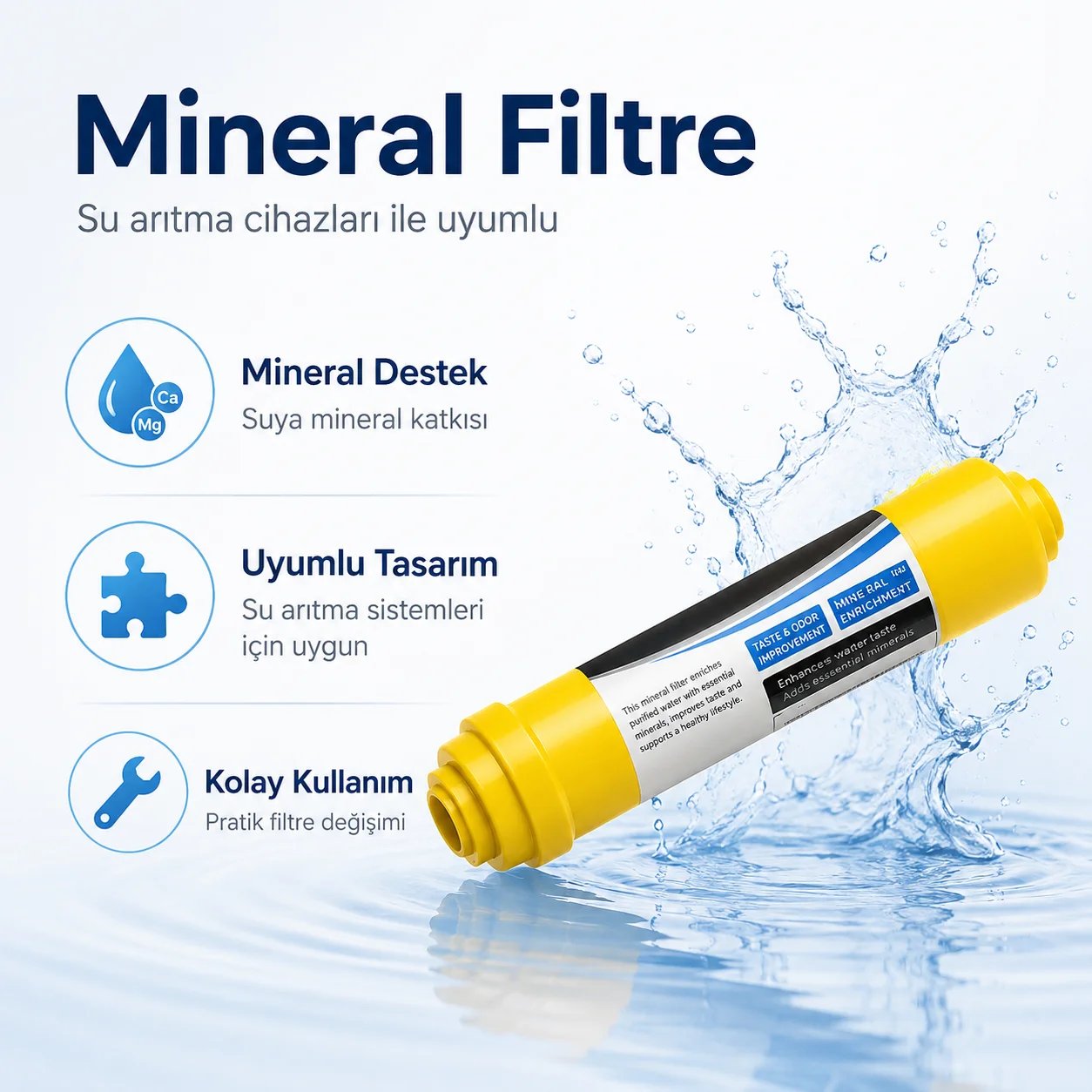 Mineral Filtre Inline – Su Arıtma Cihazı İçin Mineral Desteği | 408694079 Fiyatı, Yorumları ve Özellikleri