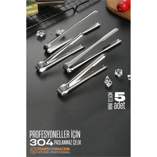 Mini 12.5 cm Buz Maşası - Şeker Limon Maşası Kokteyl Servis Maşas