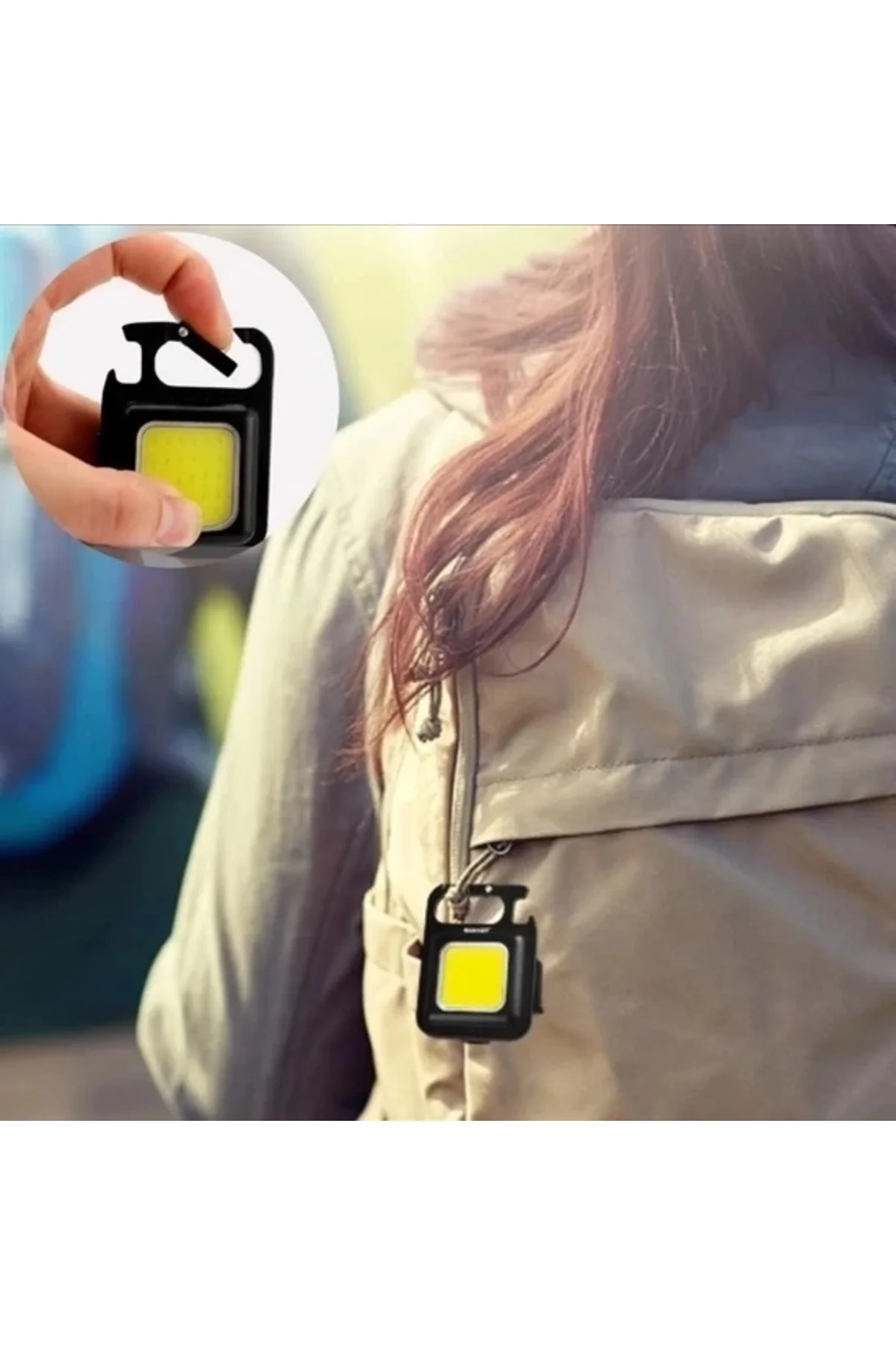Mini 30 Ledli Mıknatıslı Anahtarlık Flash Kamp Lambası Askılı Kap