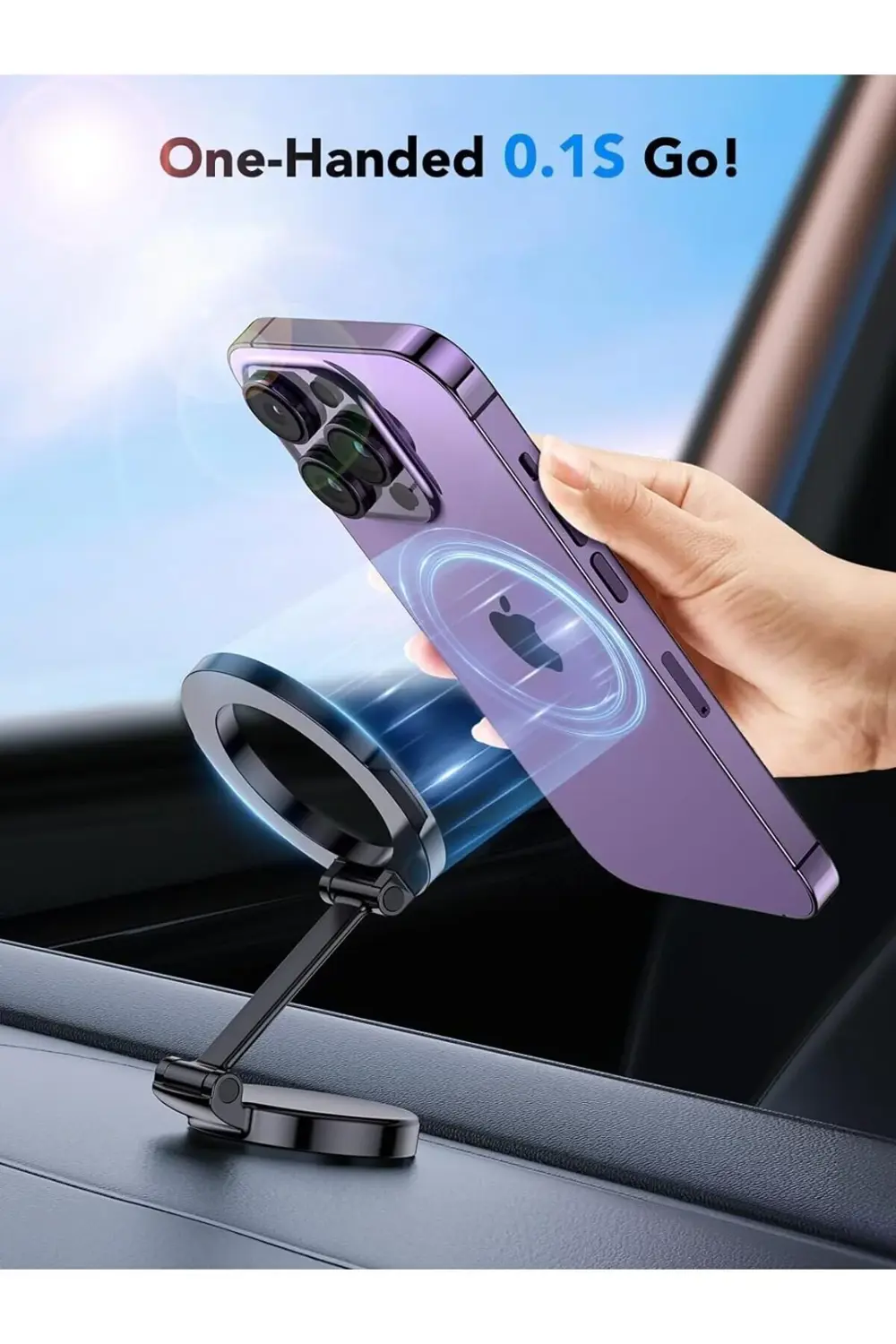 Mini 360° Oynar Başlık Metal Araç İçi Telefon Tutucu,  Samsung,Ip