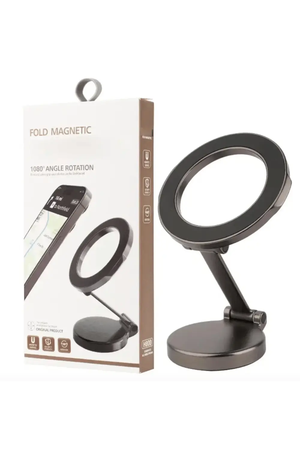 Mini 360° Oynar Başlık Metal Araç İçi Telefon Tutucu,  Samsung,Ip