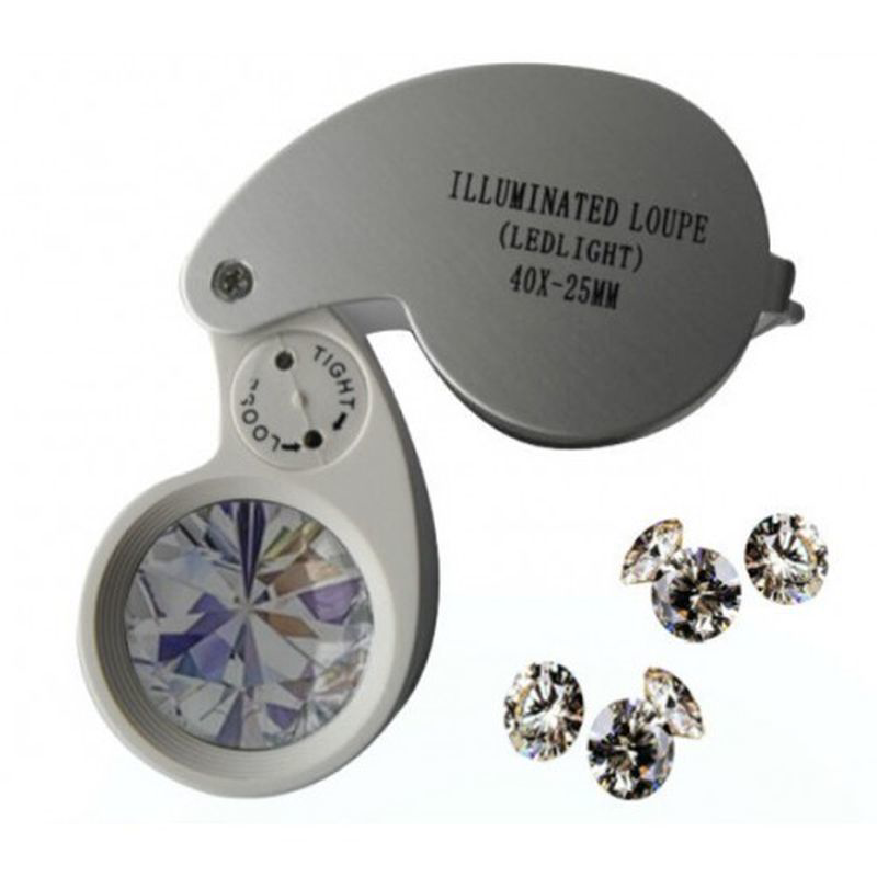 Mini 40X25Mm Takı Büyüteç Cep Büyüteç Teftiş Elmas Pullar Madeni 