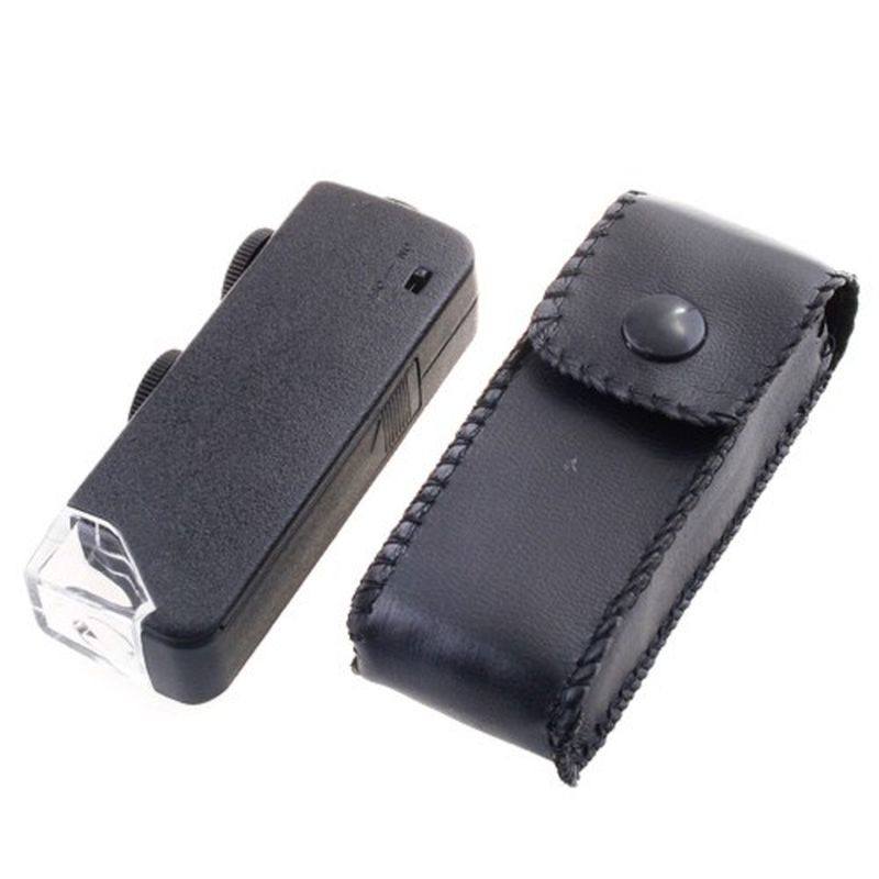 Mini 60X 100X Zoom Lens Odak Takı Led Cep Mikroskop Büyüteç TdrTR