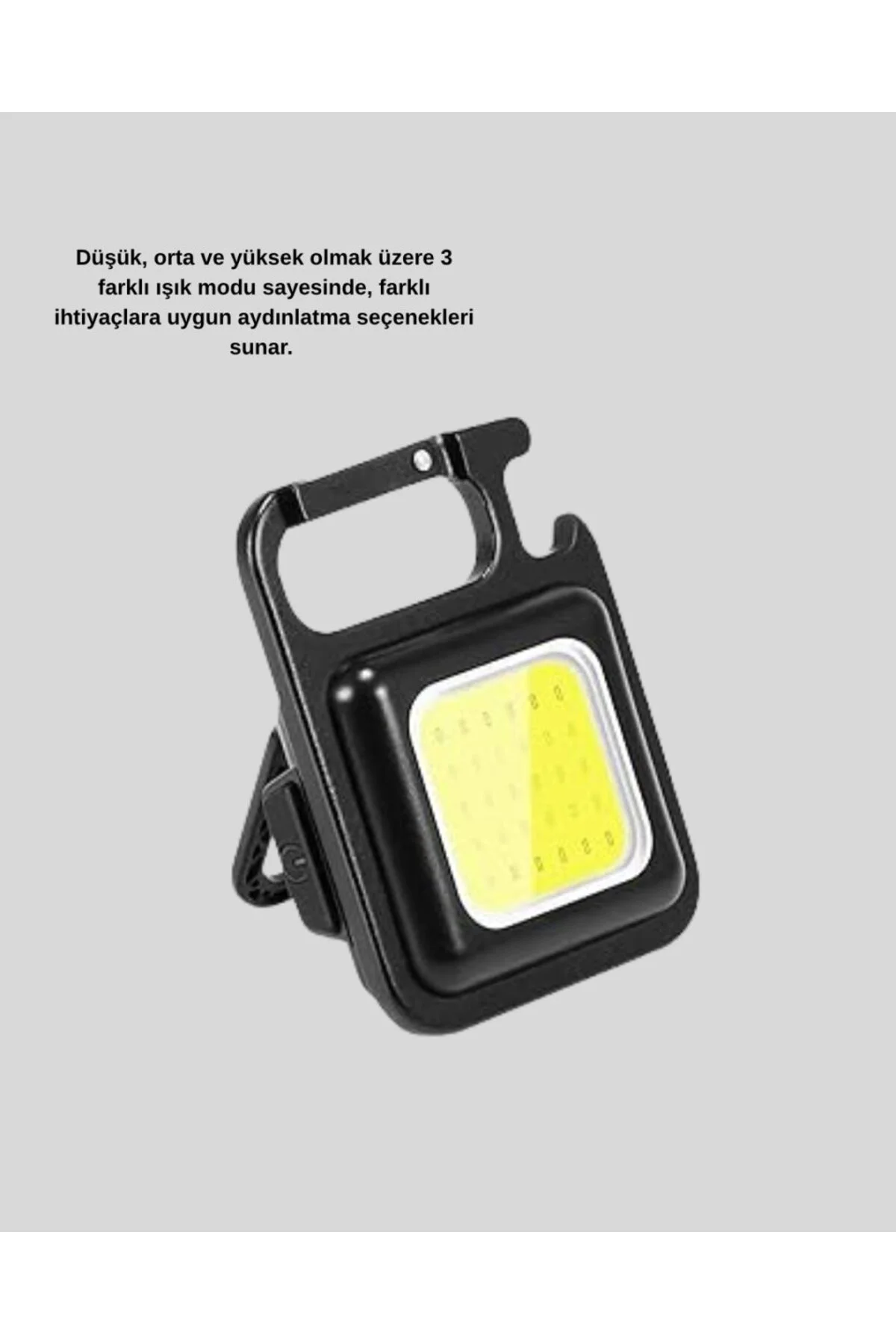 Mini 800 Lümen Led El Feneri – Usb Şarjlı, 3 Kademeli Işık, Şişe Açacaklı Taşınabilir Tasarım