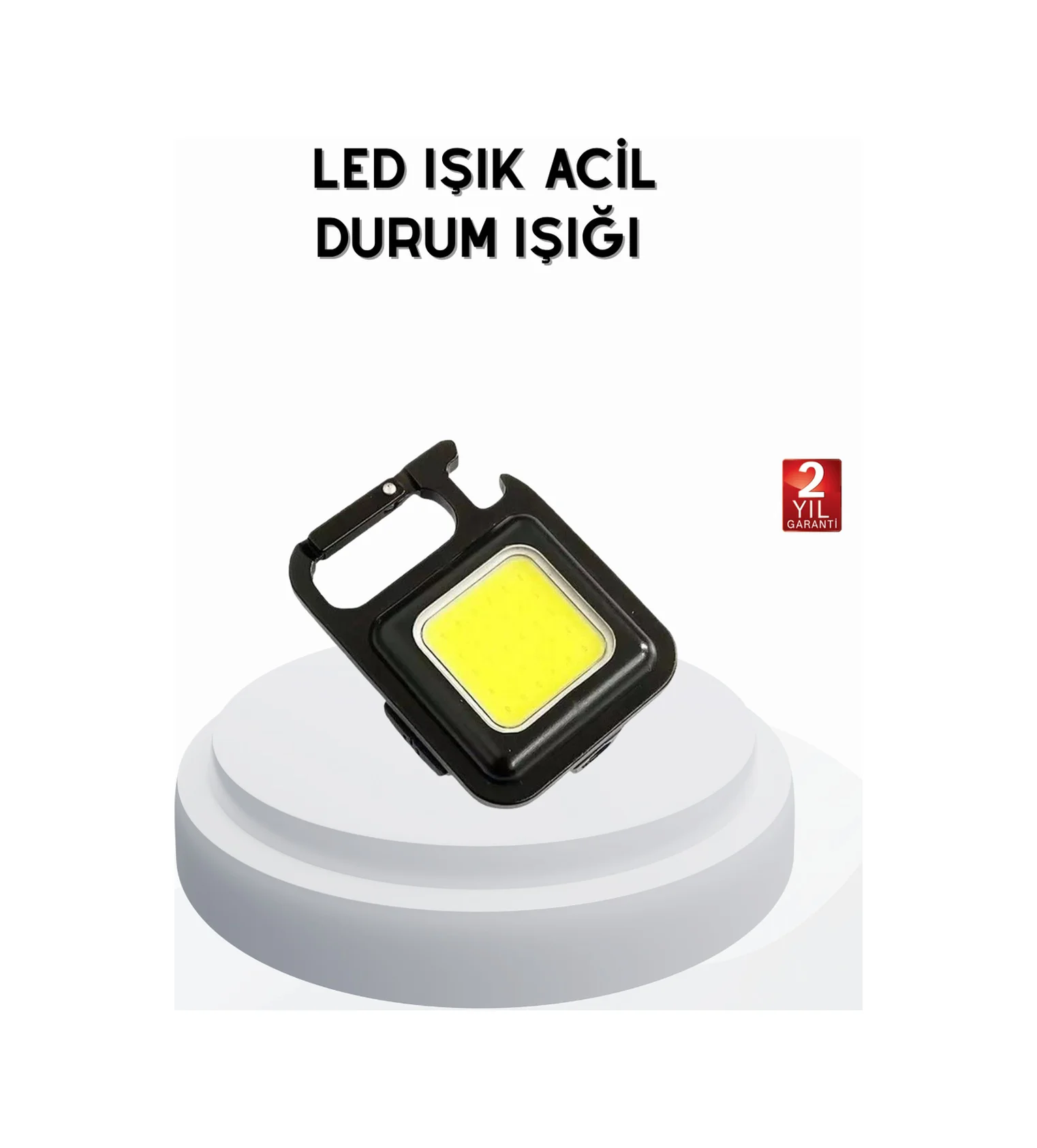 Mini 800 Lümen Led El Feneri Usb Şarjlı, 3 Kademeli Işık, Şişe Açacaklı Taşınabilir Tasarım - Lisinya Diğer