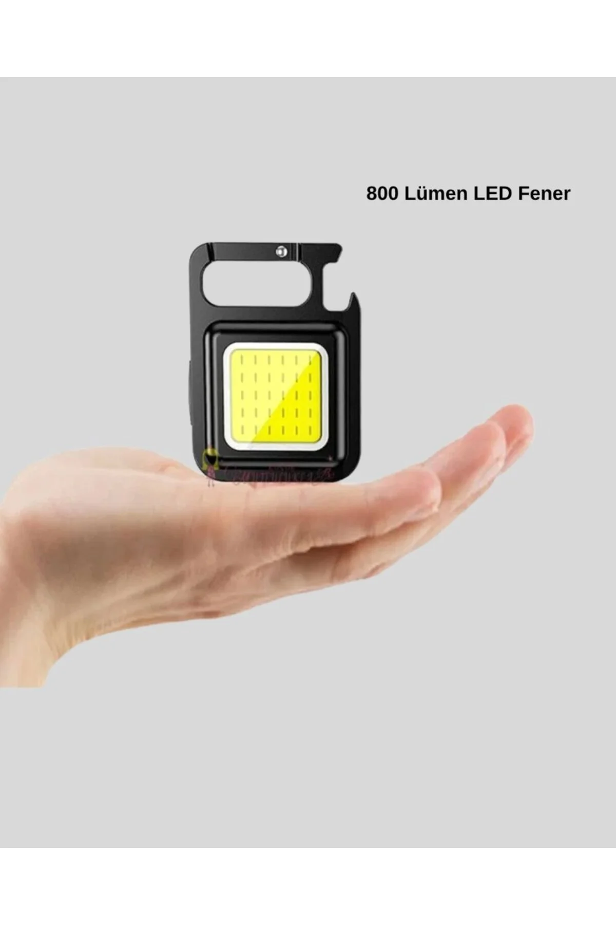 Mini 800 Lümen Led El Feneri – Usb Şarjlı, 3 Kademeli Işık, Şişe Açacaklı Taşınabilir Tasarım