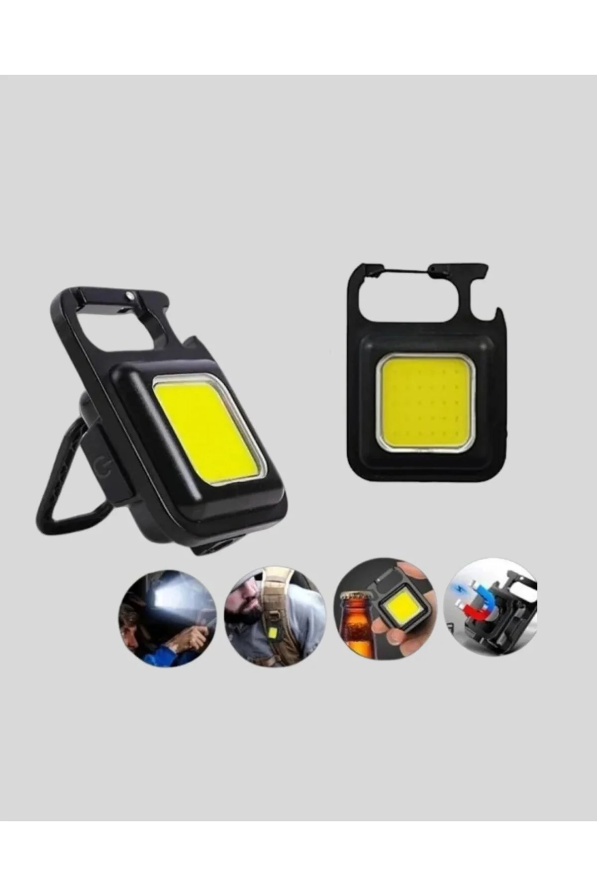 Mini 800 Lümen Led El Feneri – Usb Şarjlı, 3 Kademeli Işık, Şişe Açacaklı Taşınabilir Tasarım
