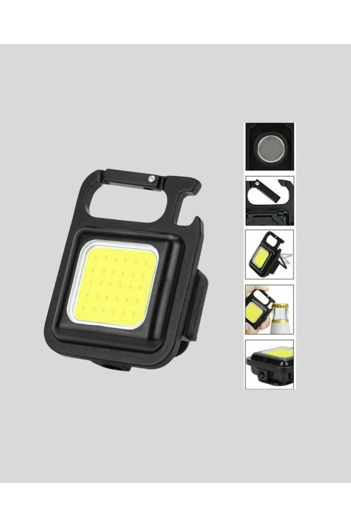 Mini 800 Lümen Led El Feneri – Usb Şarjlı, 3 Kademeli Işık, Şişe Açacaklı Taşınabilir Tasarım