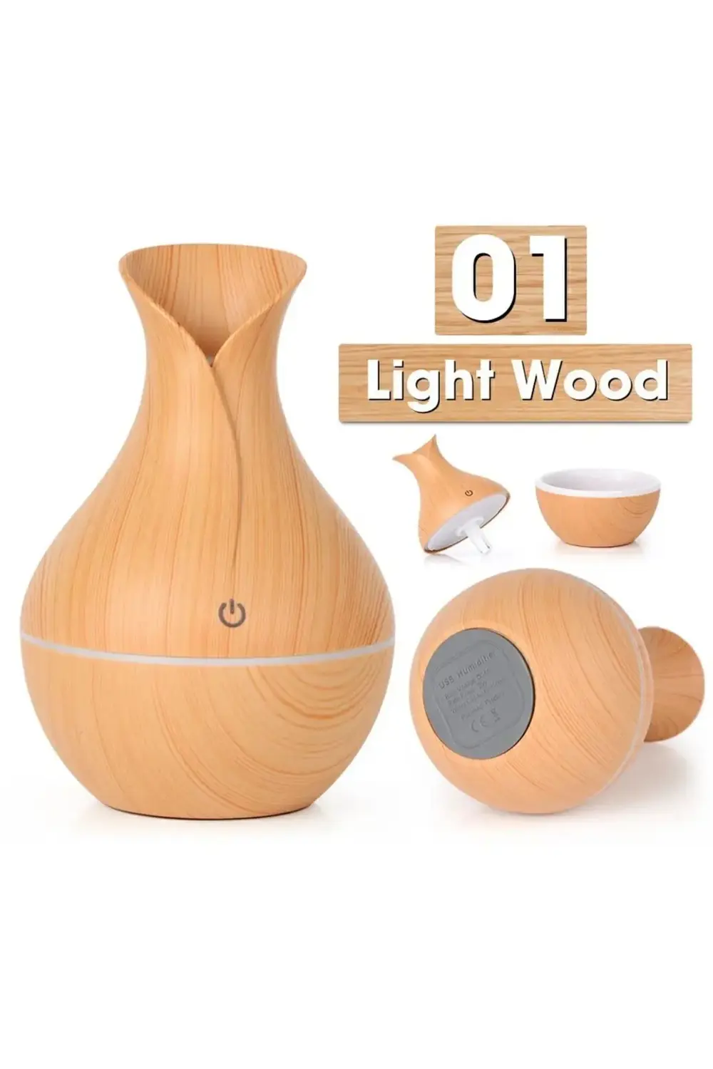 Mini Ahşap Hava Nemlendirici Buhar Makinesi Aromaterapi Koku Yayı