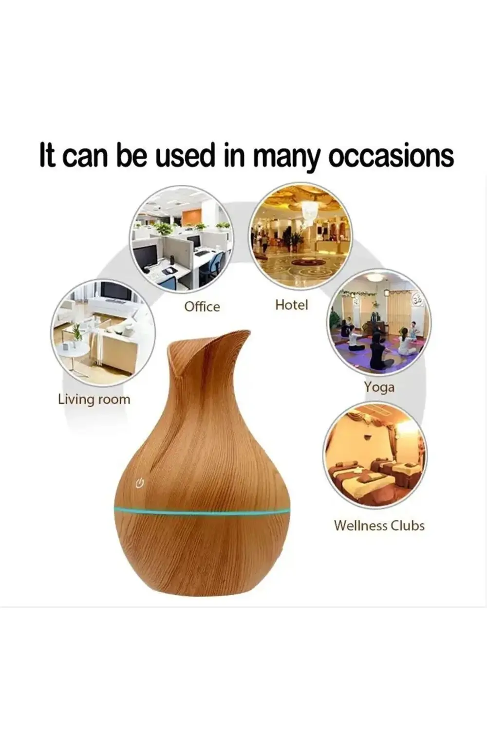 Mini Ahşap Hava Nemlendirici Buhar Makinesi Aromaterapi Koku Yayı