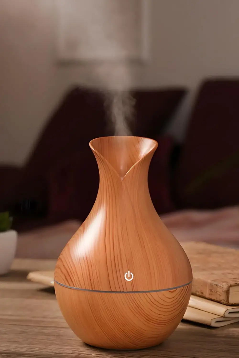 Mini Ahşap Hava Nemlendirici Buhar Makinesi Aromaterapi Koku Yayı