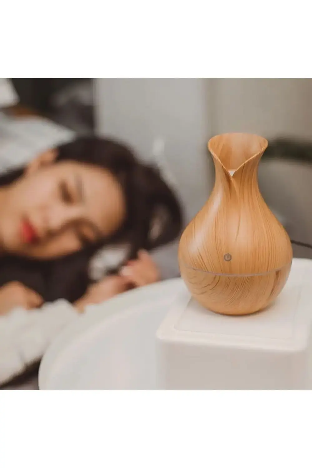 Mini Ahşap Hava Nemlendirici Buhar Makinesi Aromaterapi Koku Yayı