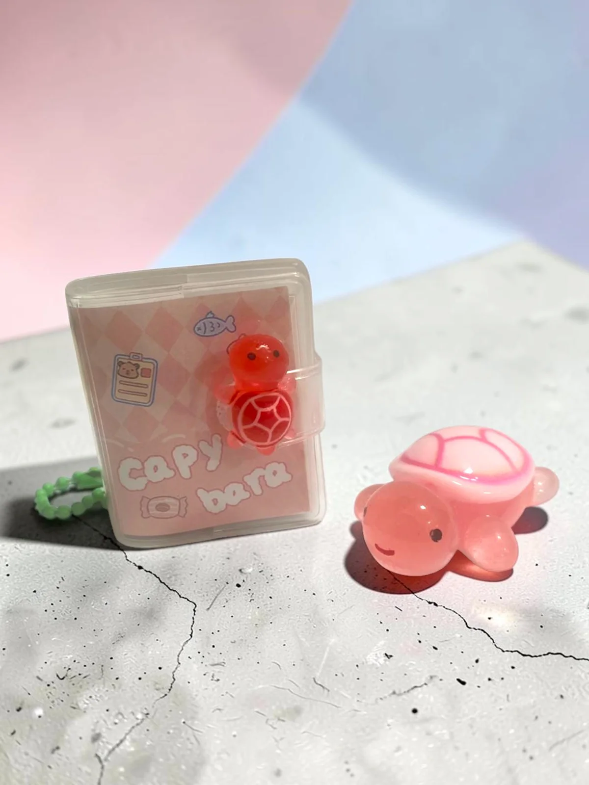 Mini Anahtarlıklı Not Defteri (5x4 cm) ve Sevimli Kaplumbağa Figü