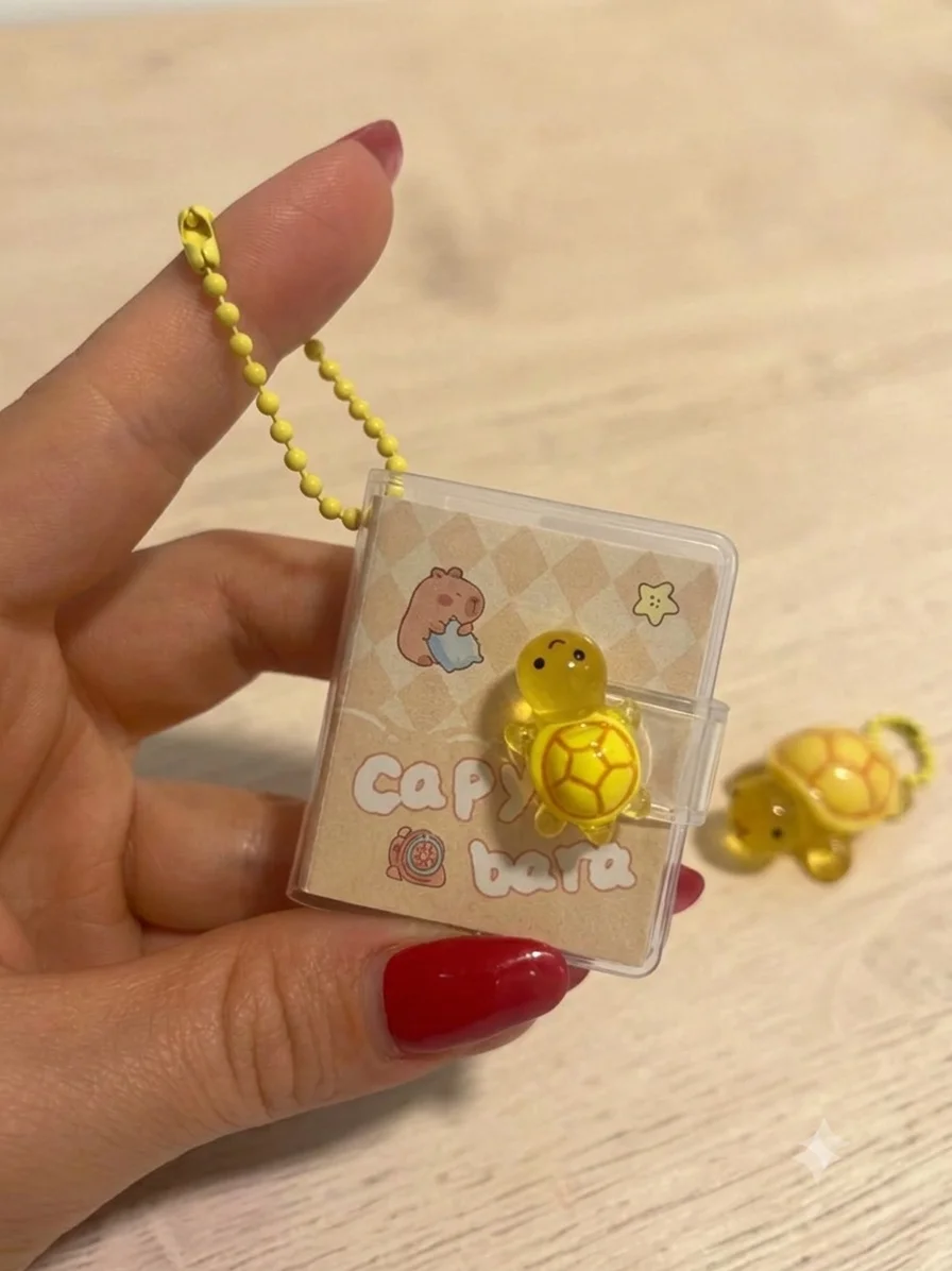 Mini Anahtarlıklı Not Defteri (5x4 cm) ve Sevimli Kaplumbağa Figü