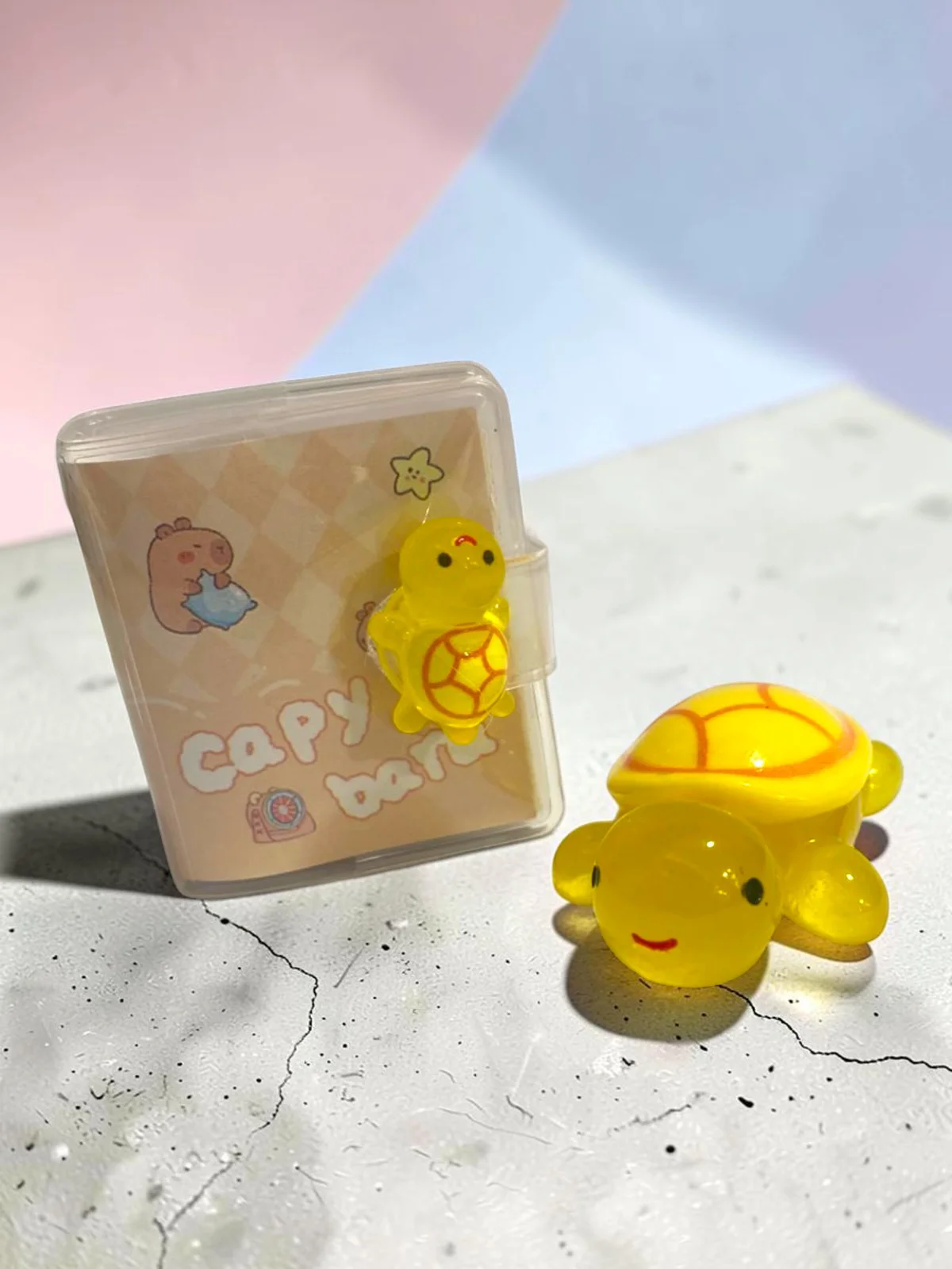 Mini Anahtarlıklı Not Defteri (5x4 cm) ve Sevimli Kaplumbağa Figü