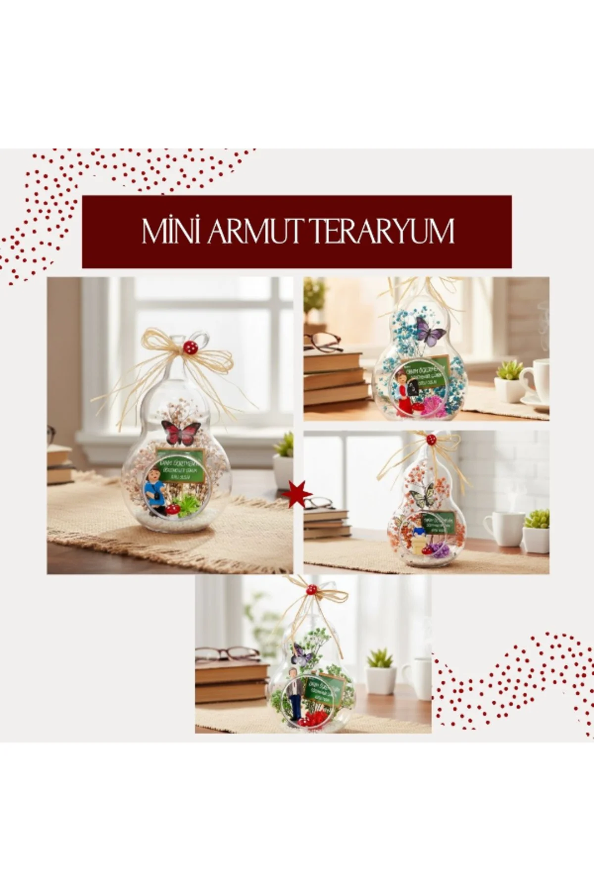Mini Armut Teraryum - Öğretmenler Günü Hediyesi Mini Armut Teraryum - Öğretmenler Günü Hediyesi