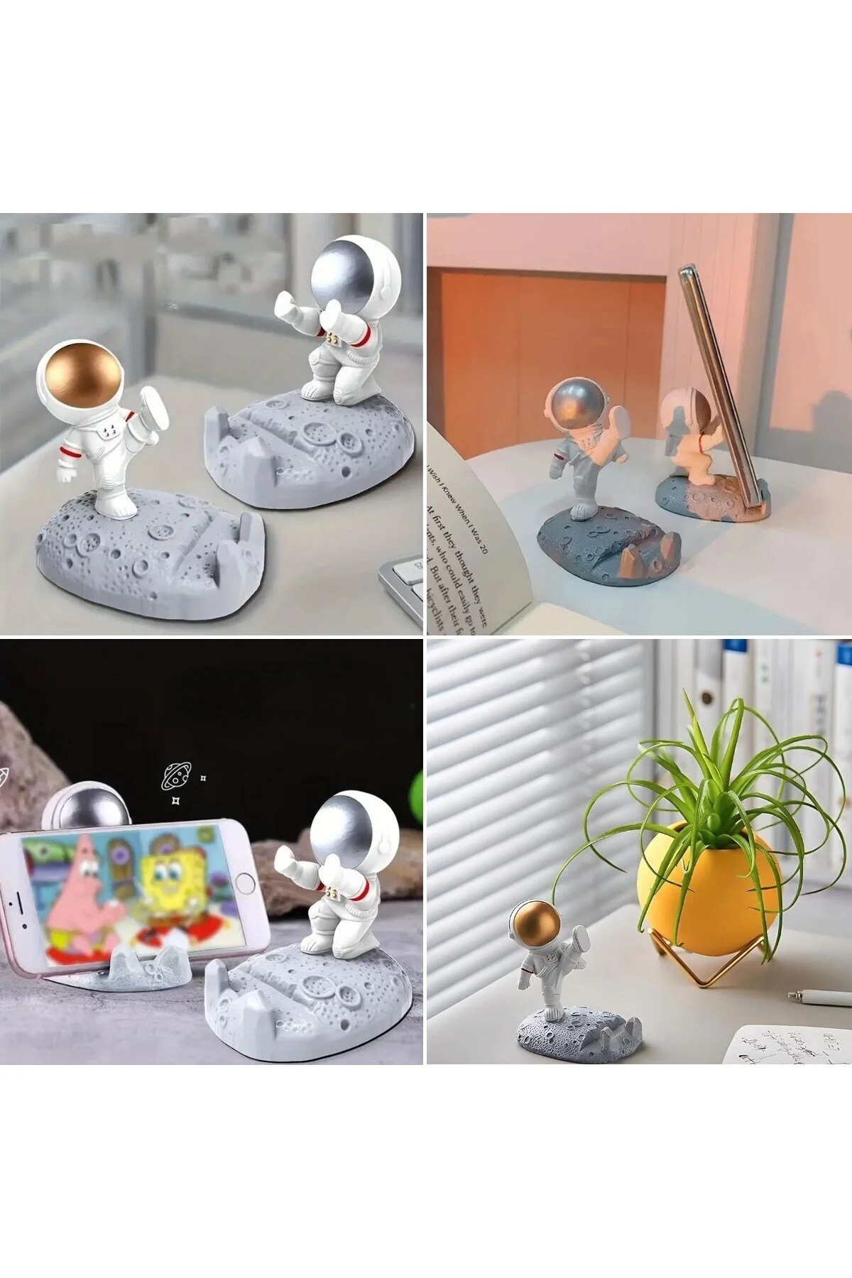 Mini Astronot Model Telefon ve Tablet Tutucu Standı