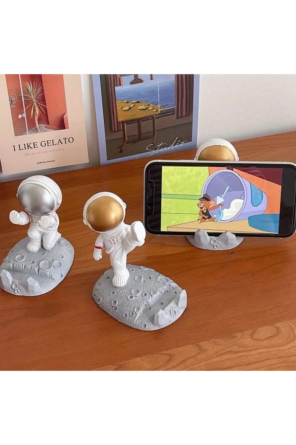 Mini Astronot Model Telefon ve Tablet Tutucu Standı