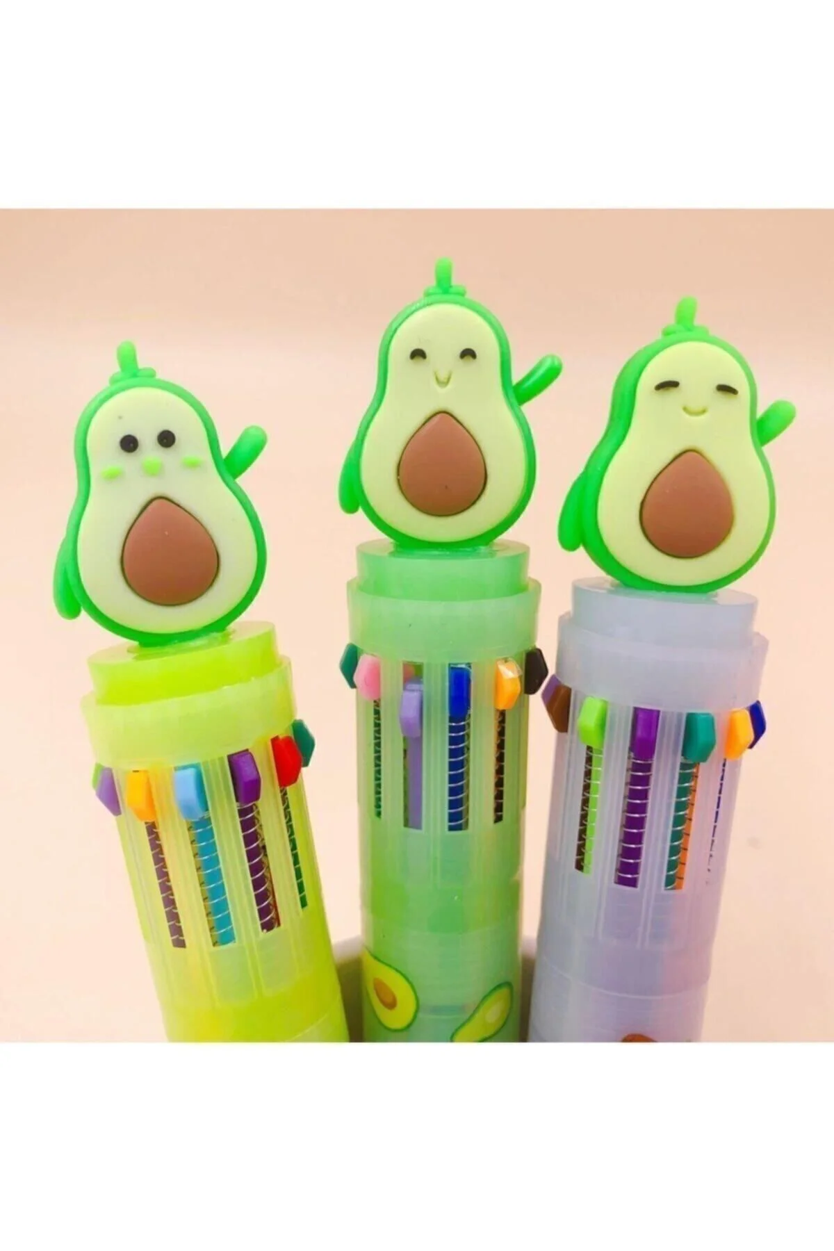Mini Avokado 4 Renkli Tükenmez Kalem - Çoklu Tükenmez Kalem Mini 
