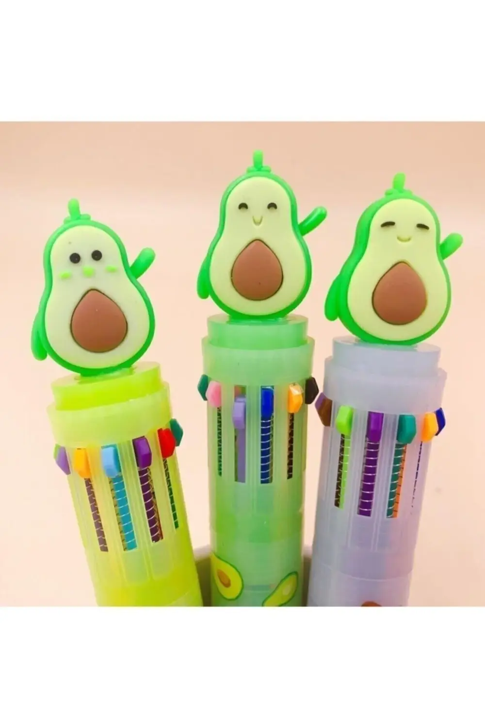 Mini Avokado 4 Renkli Tükenmez Kalem - Çoklu Tükenmez Kalem Mini