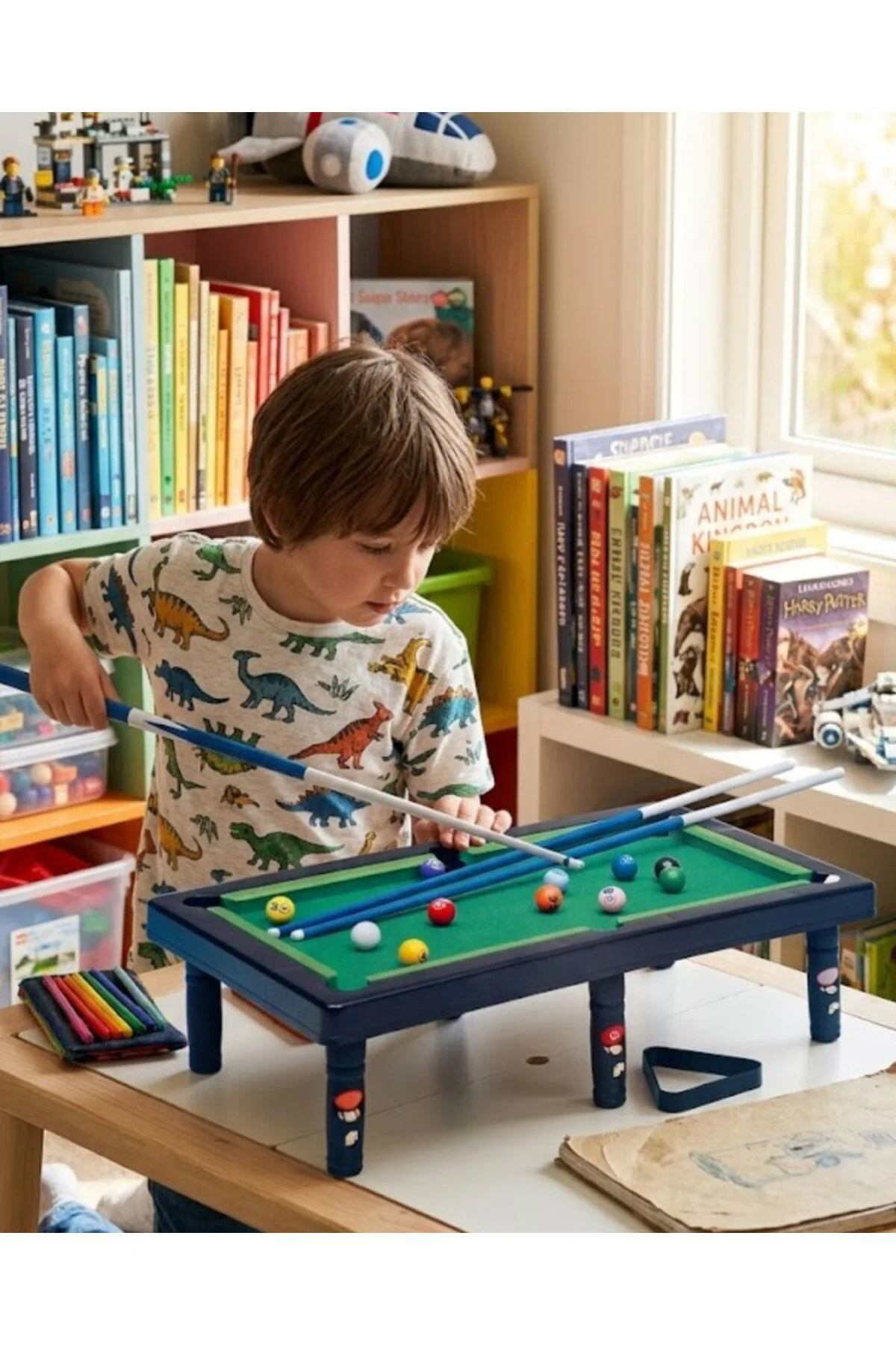 Mini Bilardo Oyunu Seti Evde Eğlenceli Masa Oyunu Çocuk ve Aile