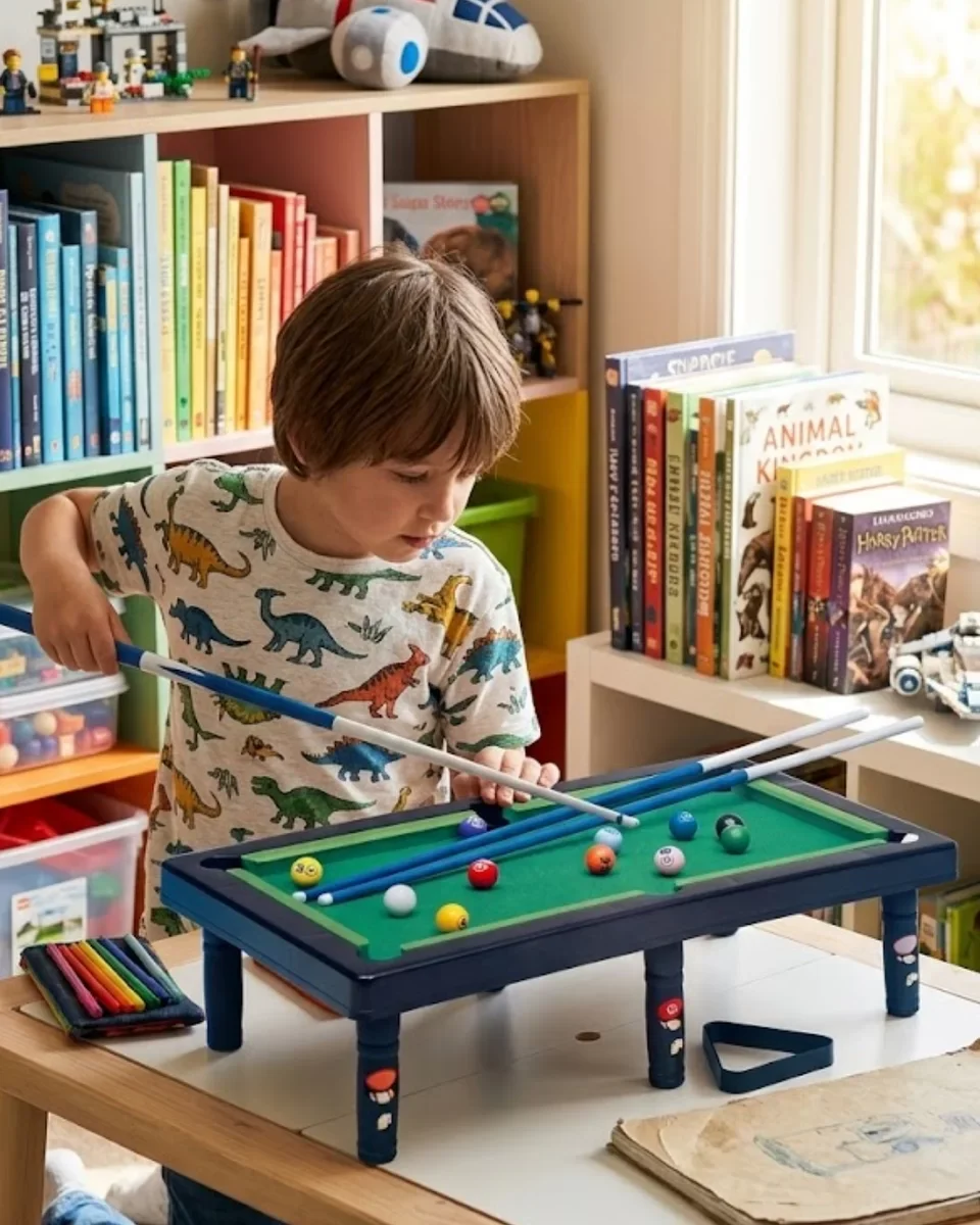 Mini Bilardo Seti - Evde Eğlenceli Aile Oyunu ve Çocuklar İçin Geliştirici Masa Oyunu