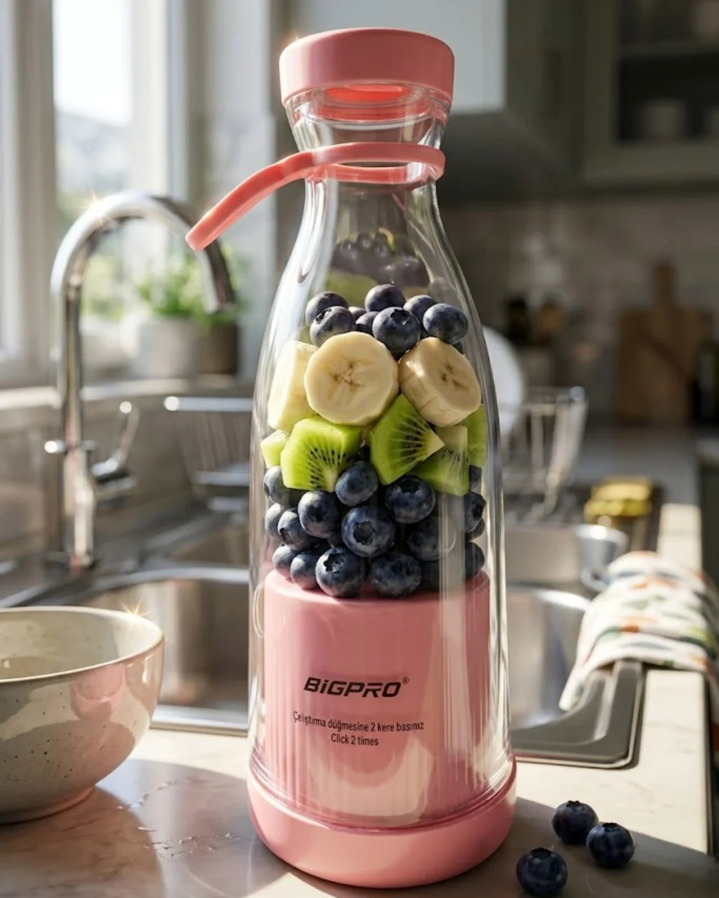 Mini Blender Usb Şarjlı Smoothie Hazırlayıcı Kolay Temizlenebilir Tasarım - Lisinya Diğer