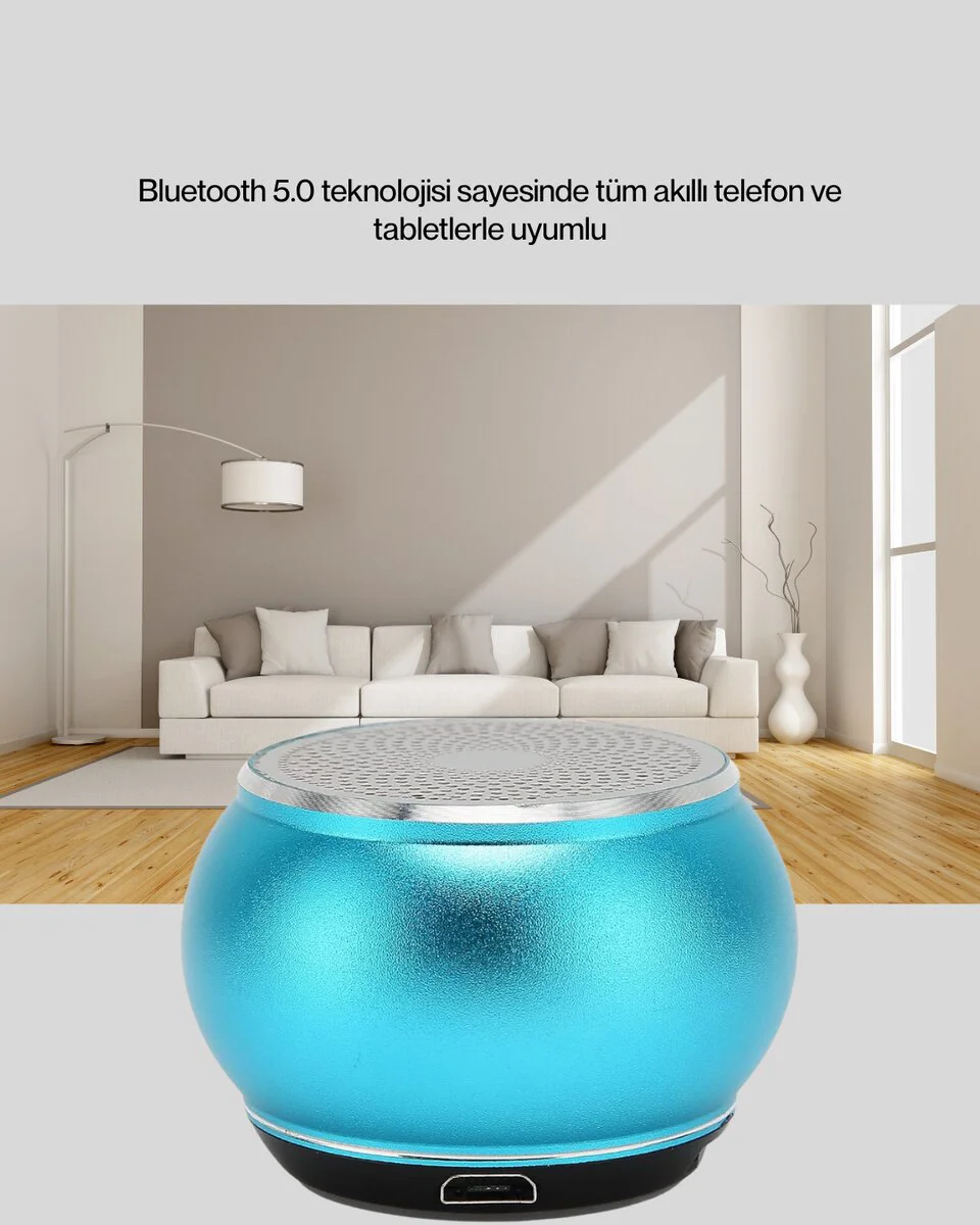 Mini Bluetooth Hoparlör - Uzun Pil Ömrü, Şık ve Hafif Tasarım, 9m Kapsama Alanı