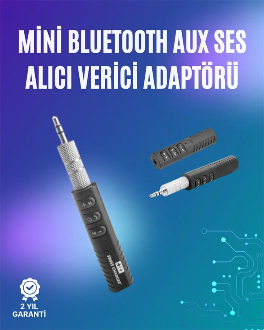 Mini Bluetooth Müzik Alıcısı | Ev & Araç Stereo Sistemlerine Kabl