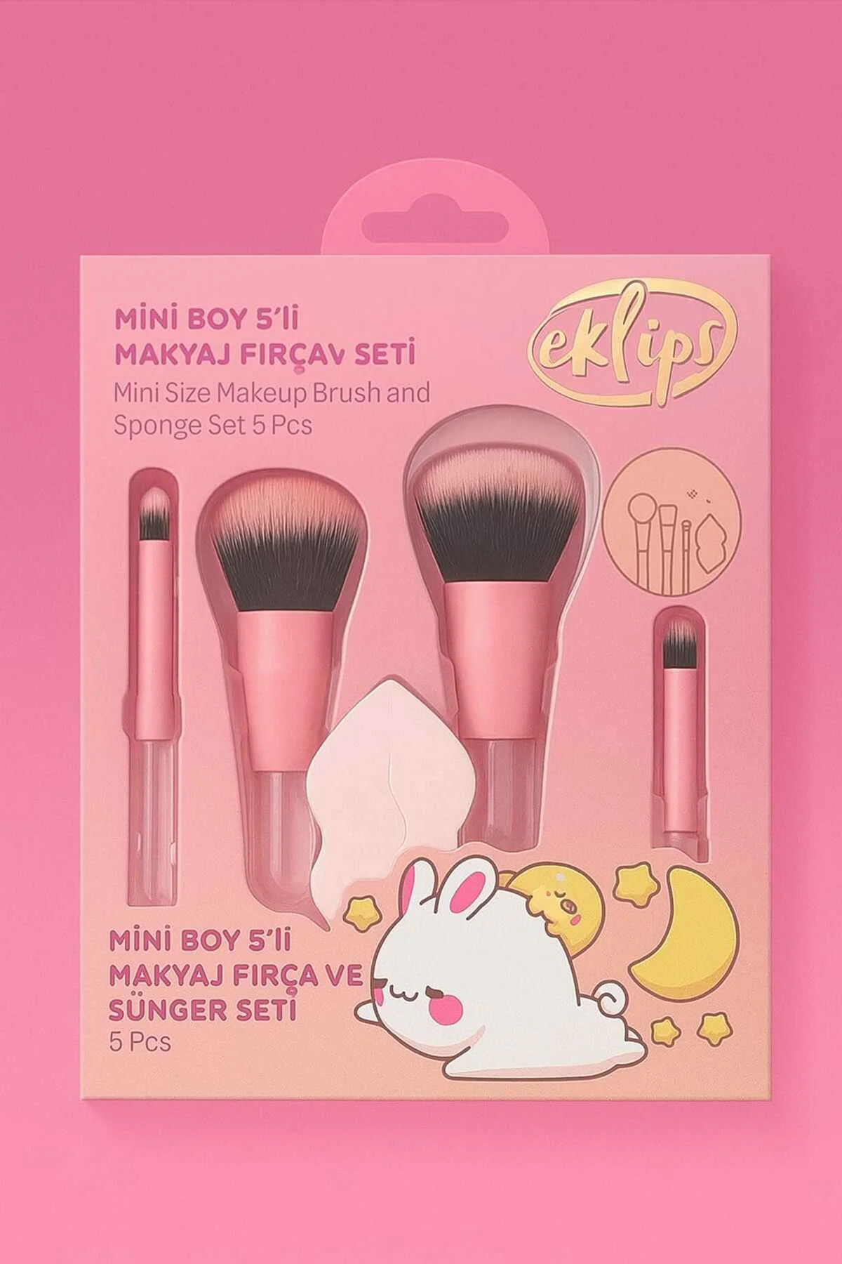 Mini Boy 5' li Makyaj Fırça ve Sünger Seti