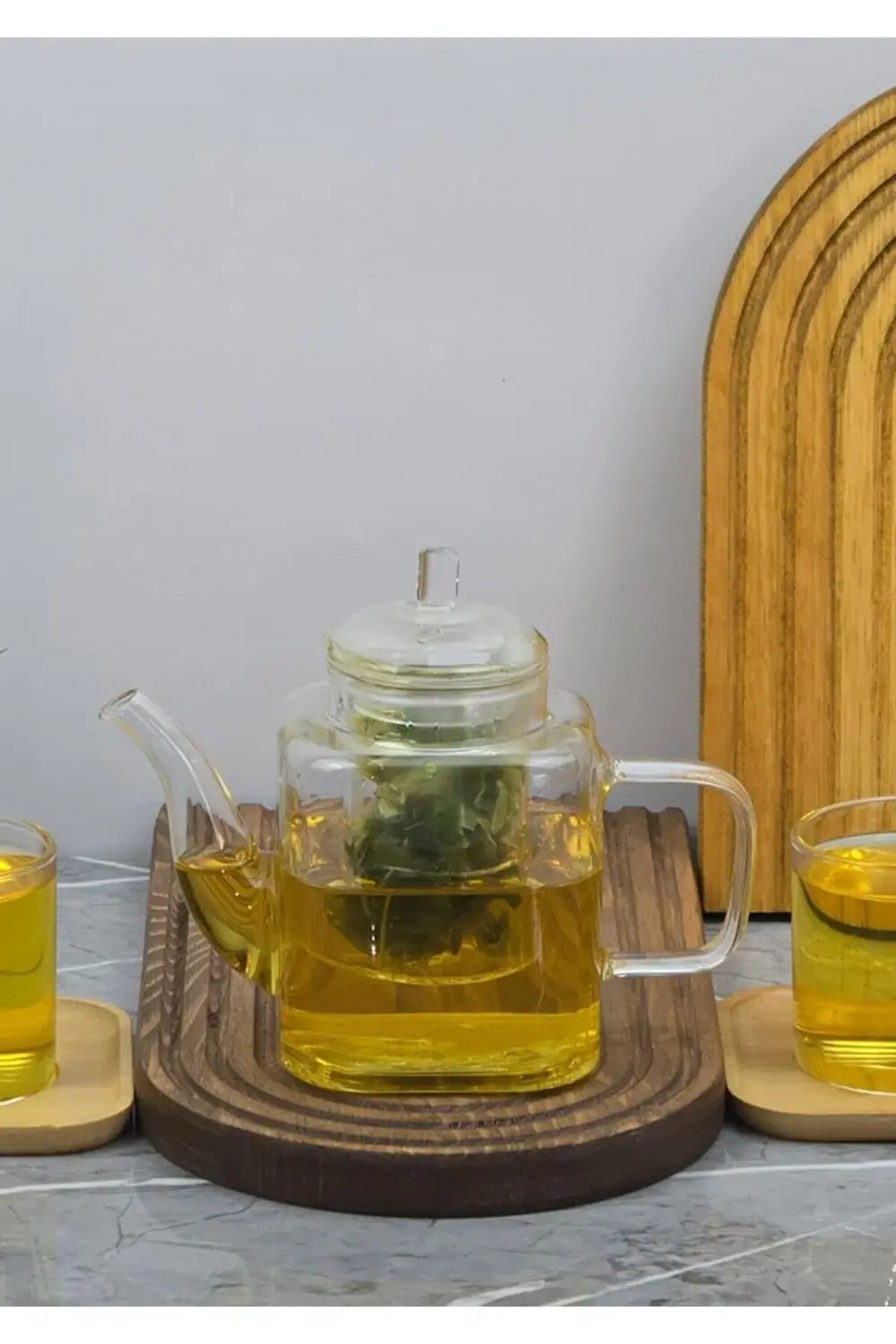 Mini Boy Borosilikat Cam Demlik - Süzgeçli Cam Bitki Demliği - 40