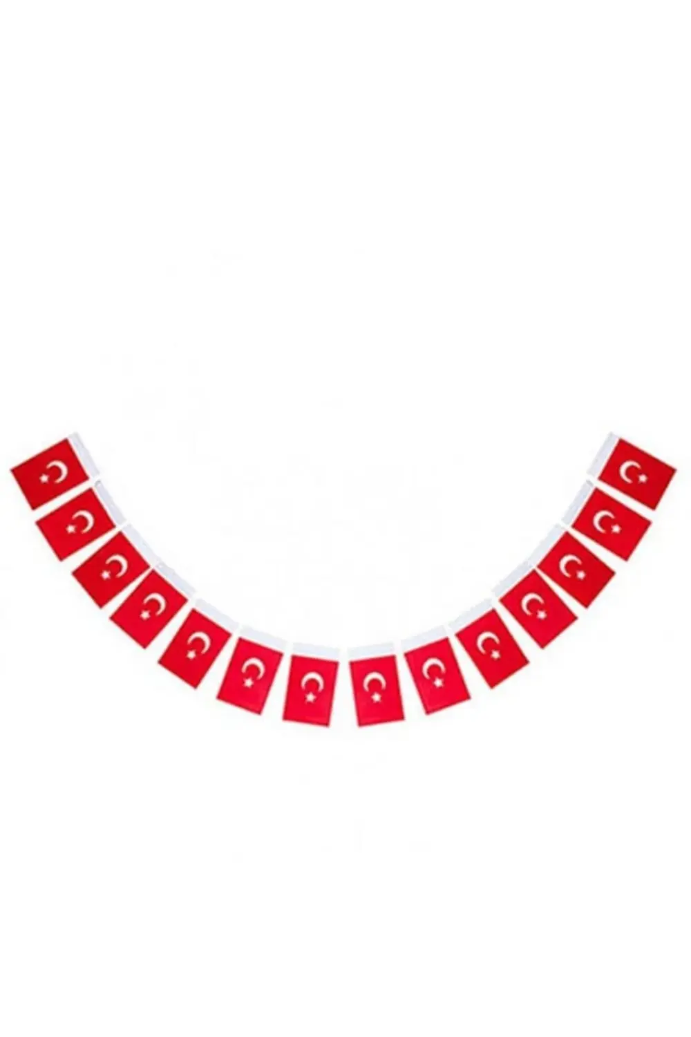 Mini Boy İpli Kağıt Türk Bayrağı 10x6Cm 50 Li