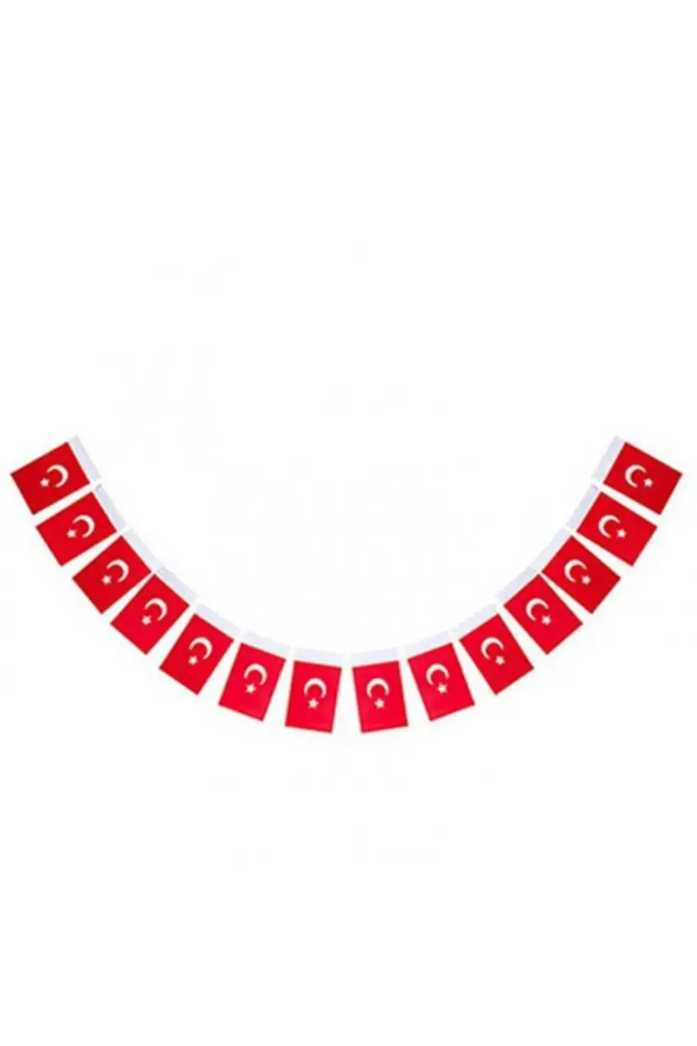 Mini Boy İpli Kağıt Türk Bayrağı 10x6Cm 50 Li