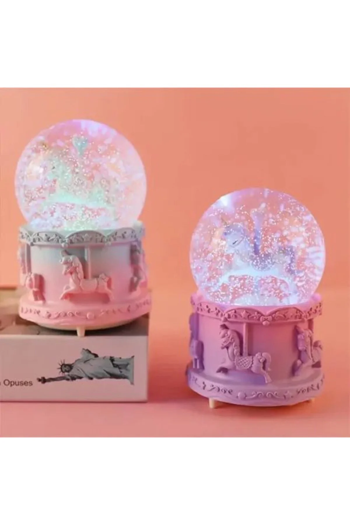 Mini Boy Işıklı Unicorn Kar Küresi
