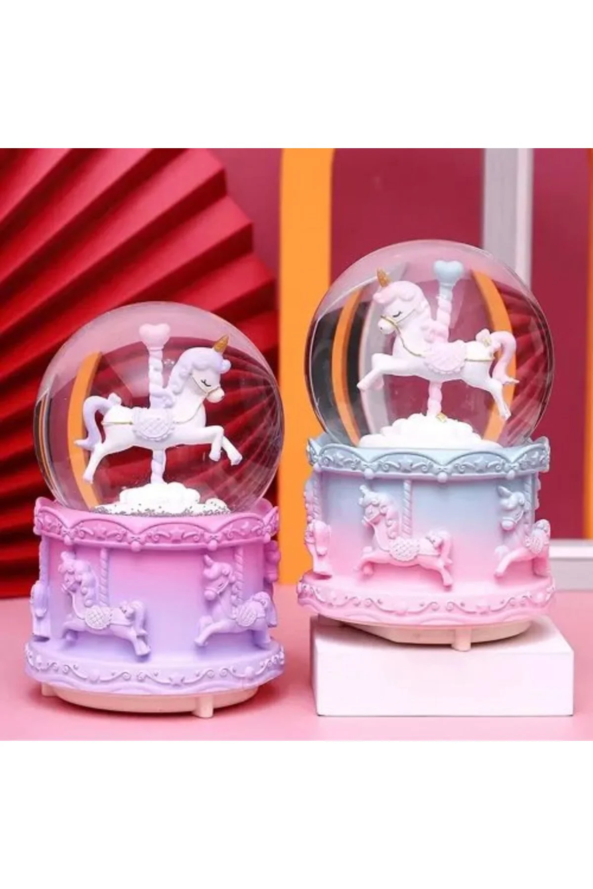 Mini Boy Işıklı Unicorn Kar Küresi