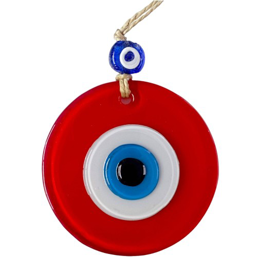 Mini Boy Kırmızı Nazar Boncuklu Duvar Süsü 10 Cm Cam Duvar Dekoru Mini Boy Kırmızı Nazar Boncuklu Duvar Süsü 10 Cm Cam Duvar Dekoru