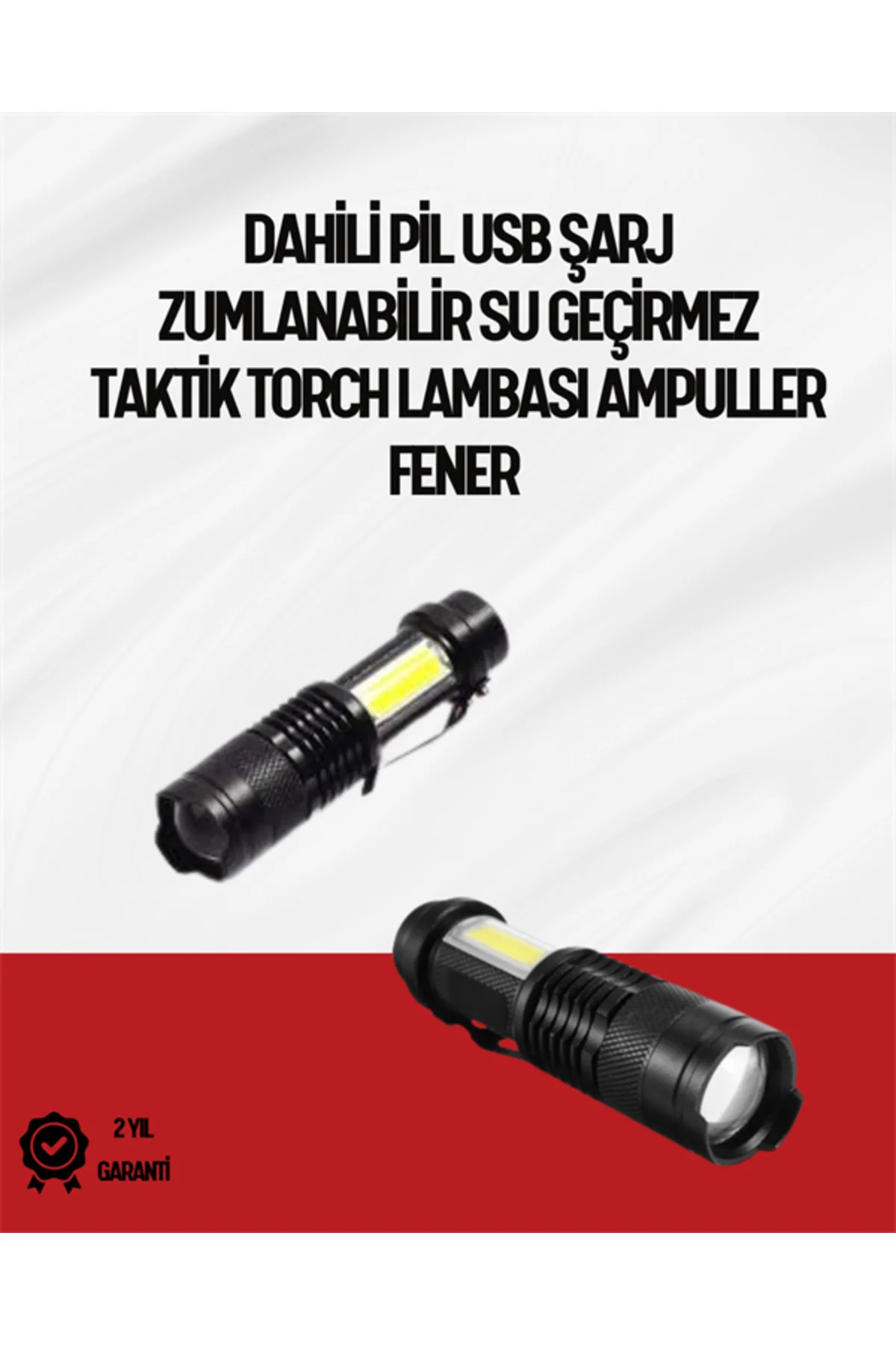 Mini Boy LED El Feneri - 2000 Lümen, Su Geçirmez Tasarım