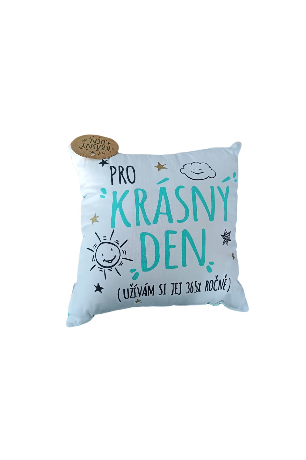 Otel Bukleti Mini Boy Pamuklu Tasarim Yastik Puf (30 X 30 Cm) Turkuaz